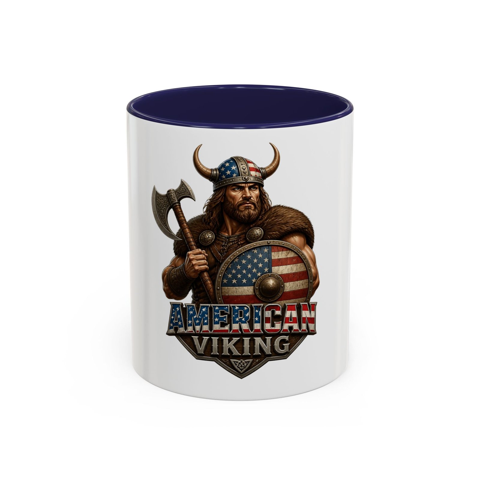 American Viking Coffee Mug – Patriotic Viking Shield Accent Mug (11/15 oz) - Image 5