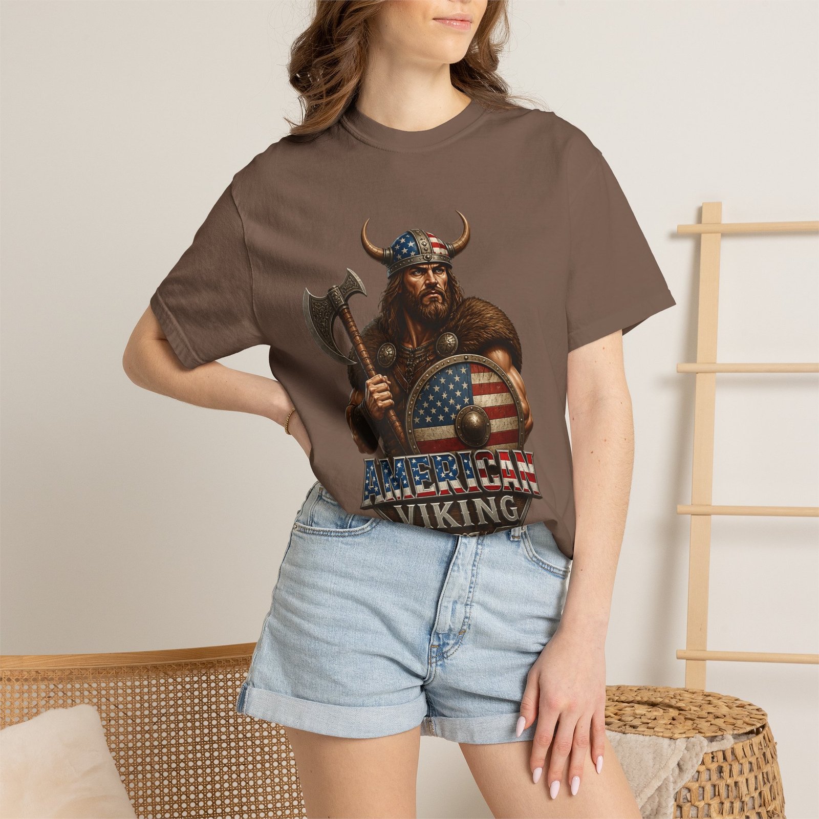 American Viking T-Shirt — Patriotic Viking Shield Tee - Image 28