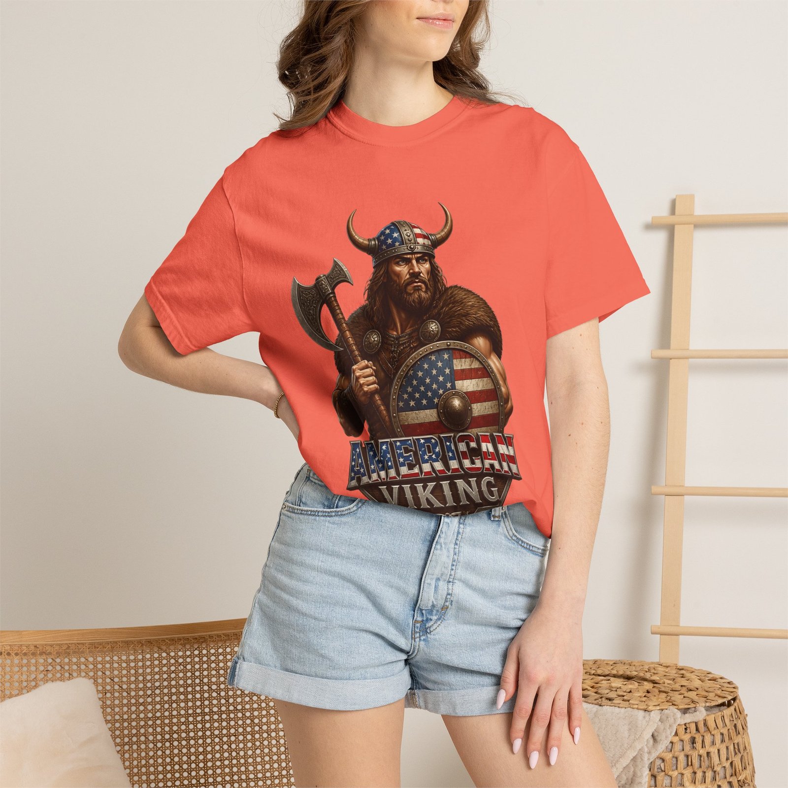 American Viking T-Shirt — Patriotic Viking Shield Tee - Image 12