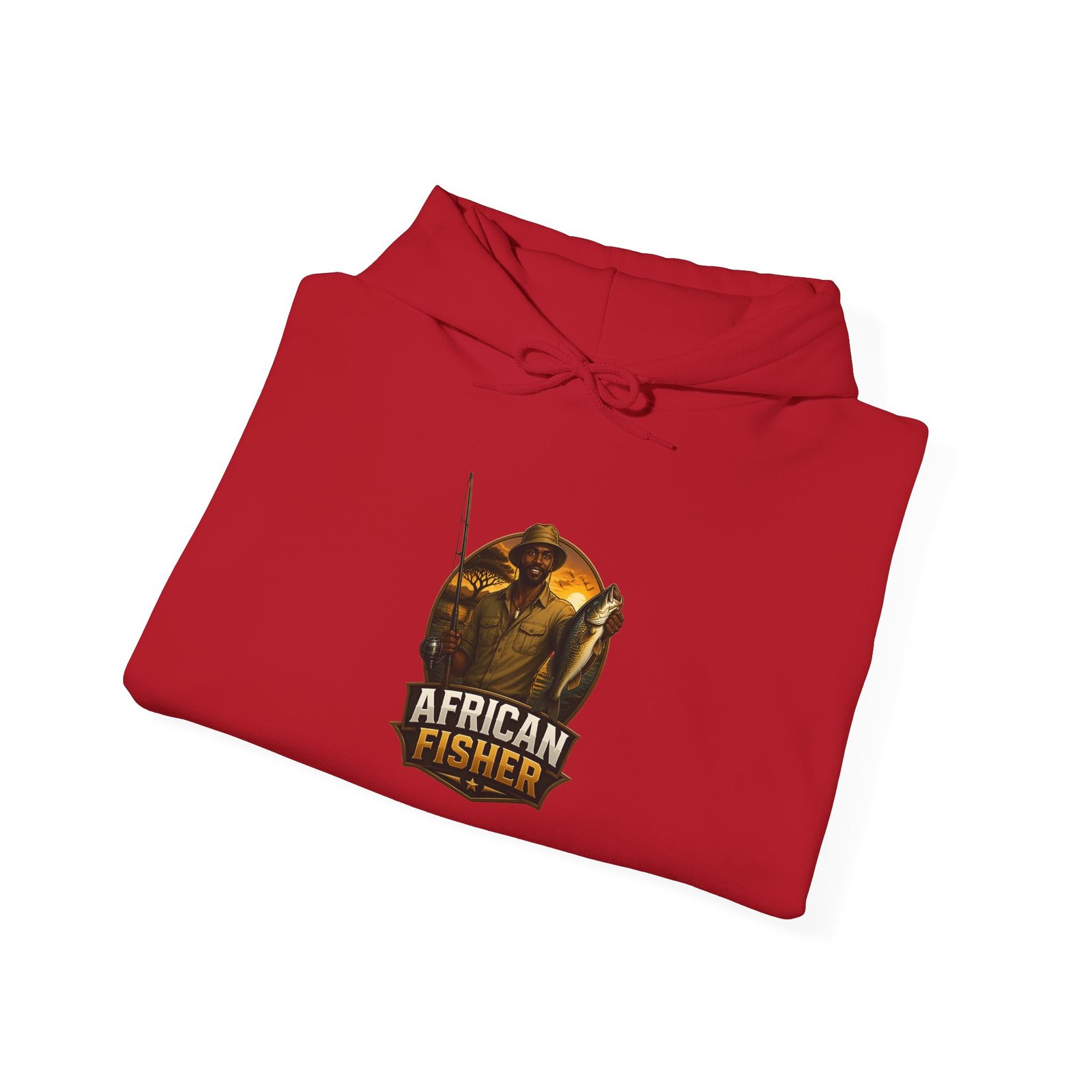 African Fisher Hoodie - Vintage Fishing Logo Pullover for Anglers - Image 52