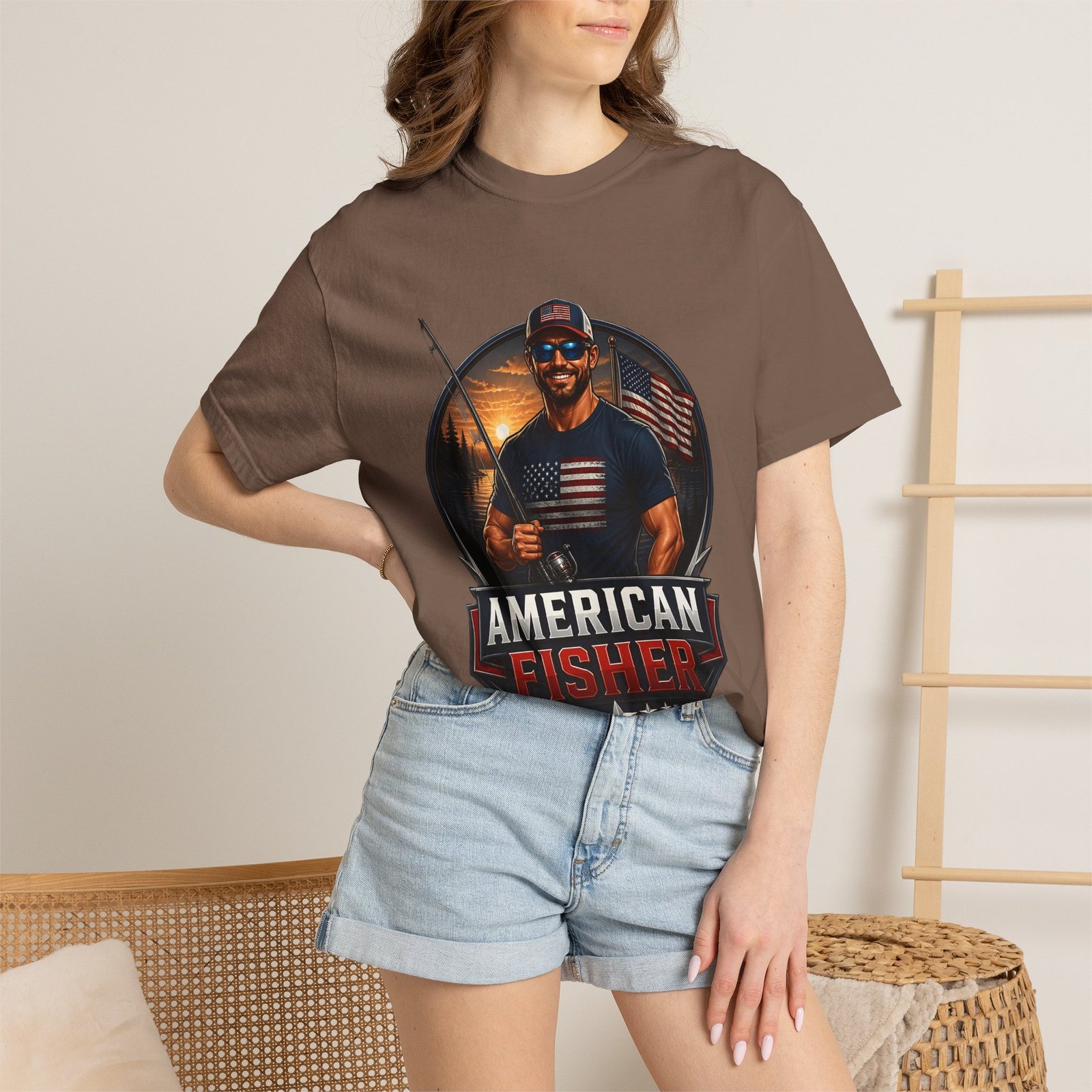 American Fisher T-Shirt — Patriotic Fishing Tee for Men - Image 28