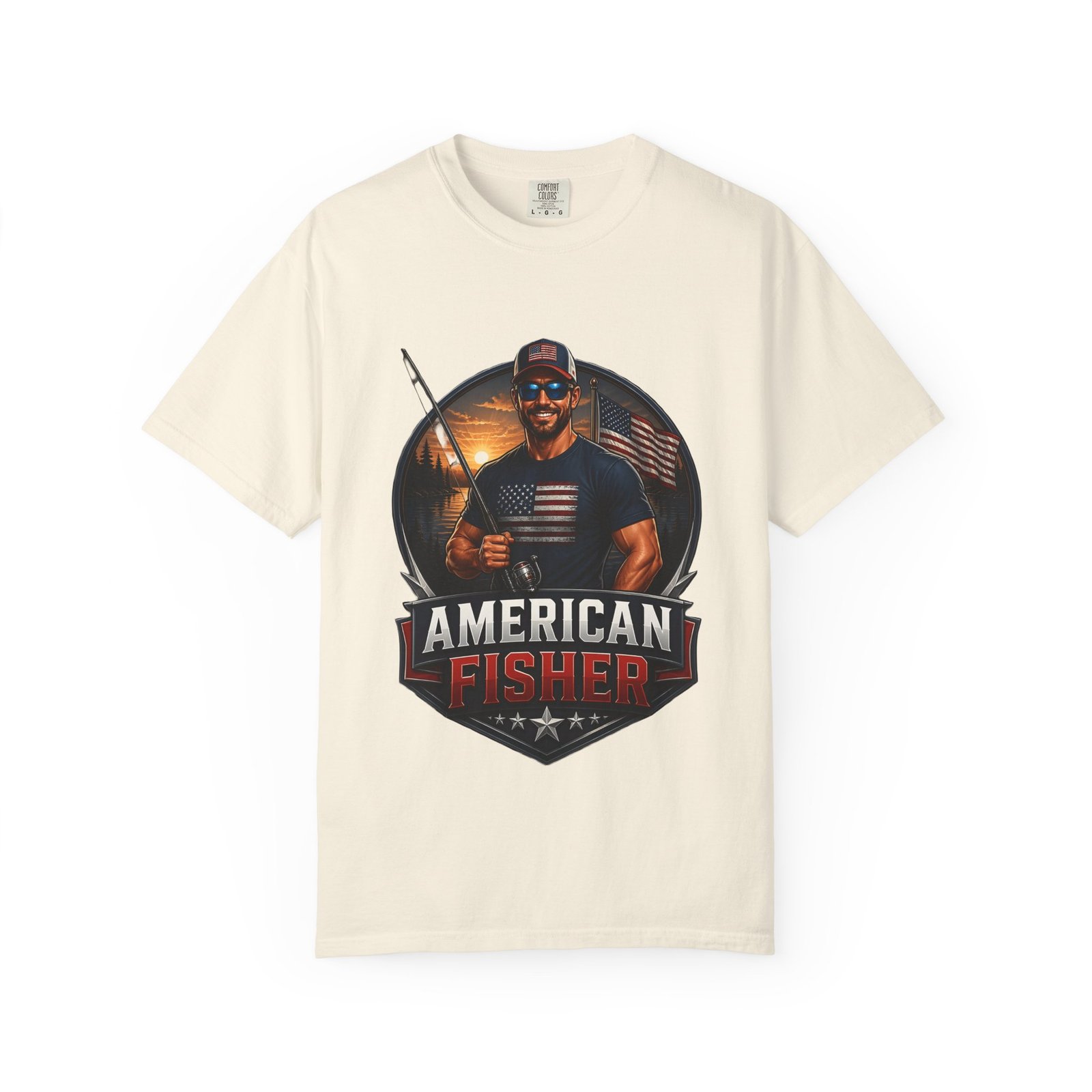 American Fisher T-Shirt — Patriotic Fishing Tee for Men - Image 17