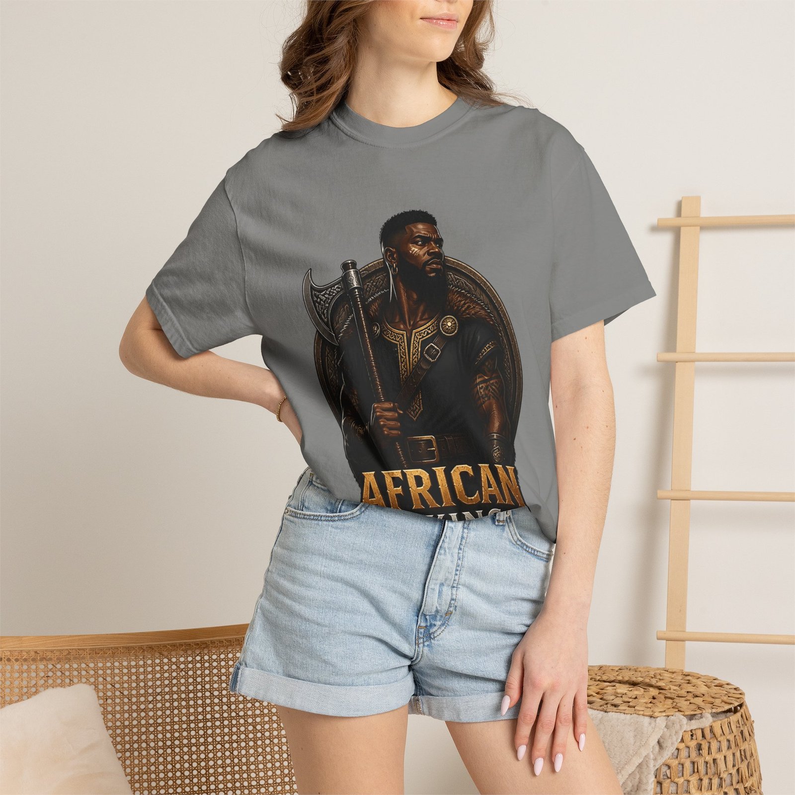 African Viking T-Shirt — Graphic Warrior Tee - Image 44