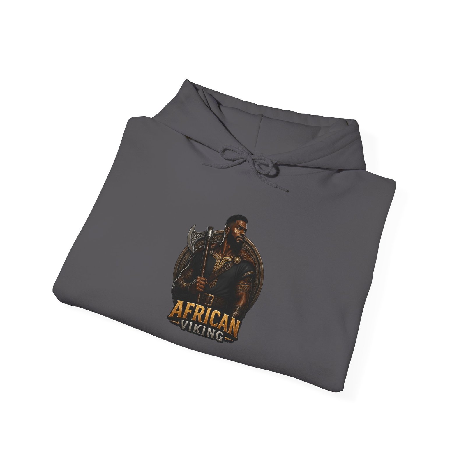 Hoodie - 'African Viking' Vintage Wildlife Graphic - Image 36