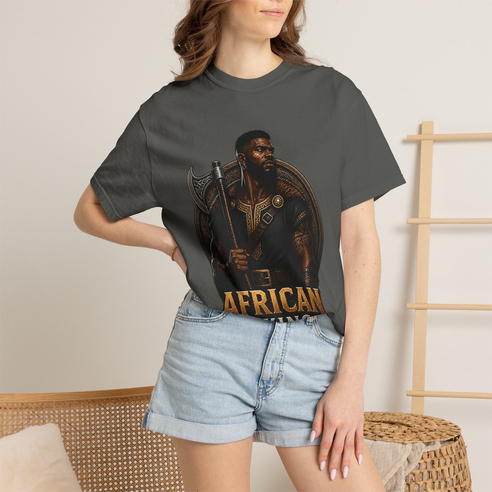 African Viking T-Shirt — Graphic Warrior Tee - Image 32