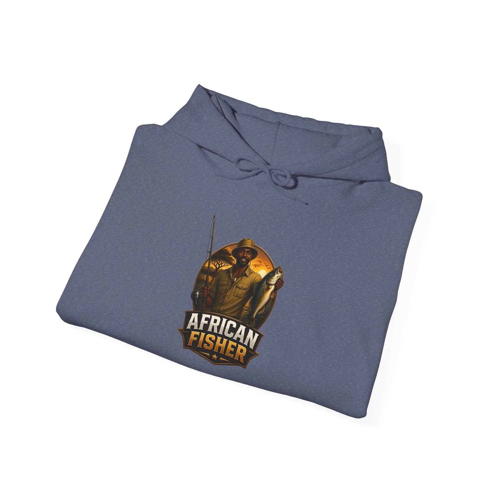 African Fisher Hoodie - Vintage Fishing Logo Pullover for Anglers - Image 40