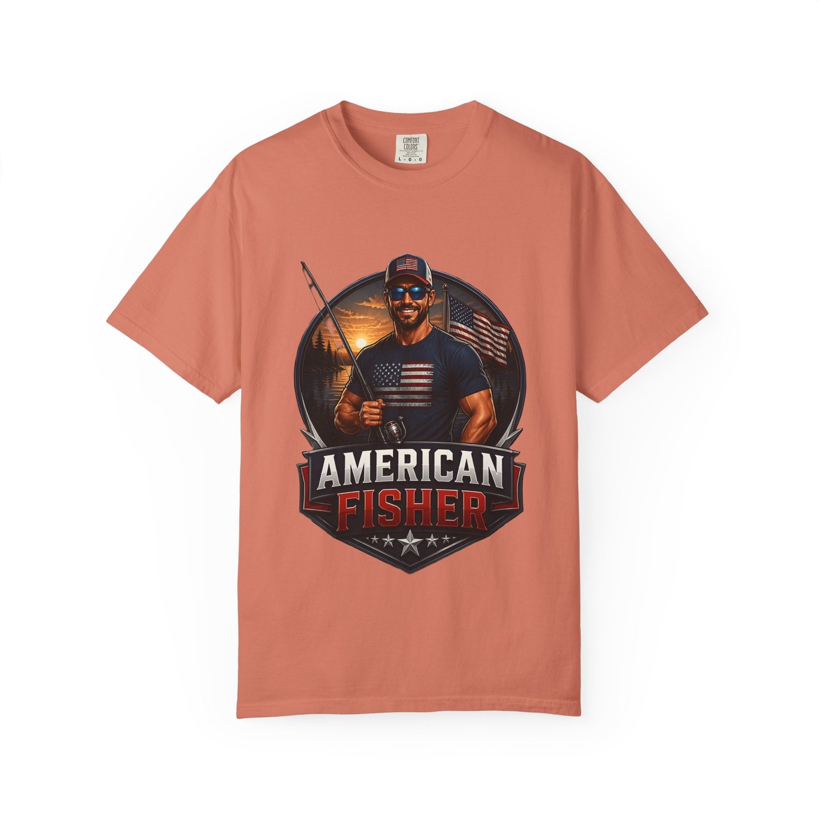 American Fisher T-Shirt — Patriotic Fishing Tee for Men - Image 5