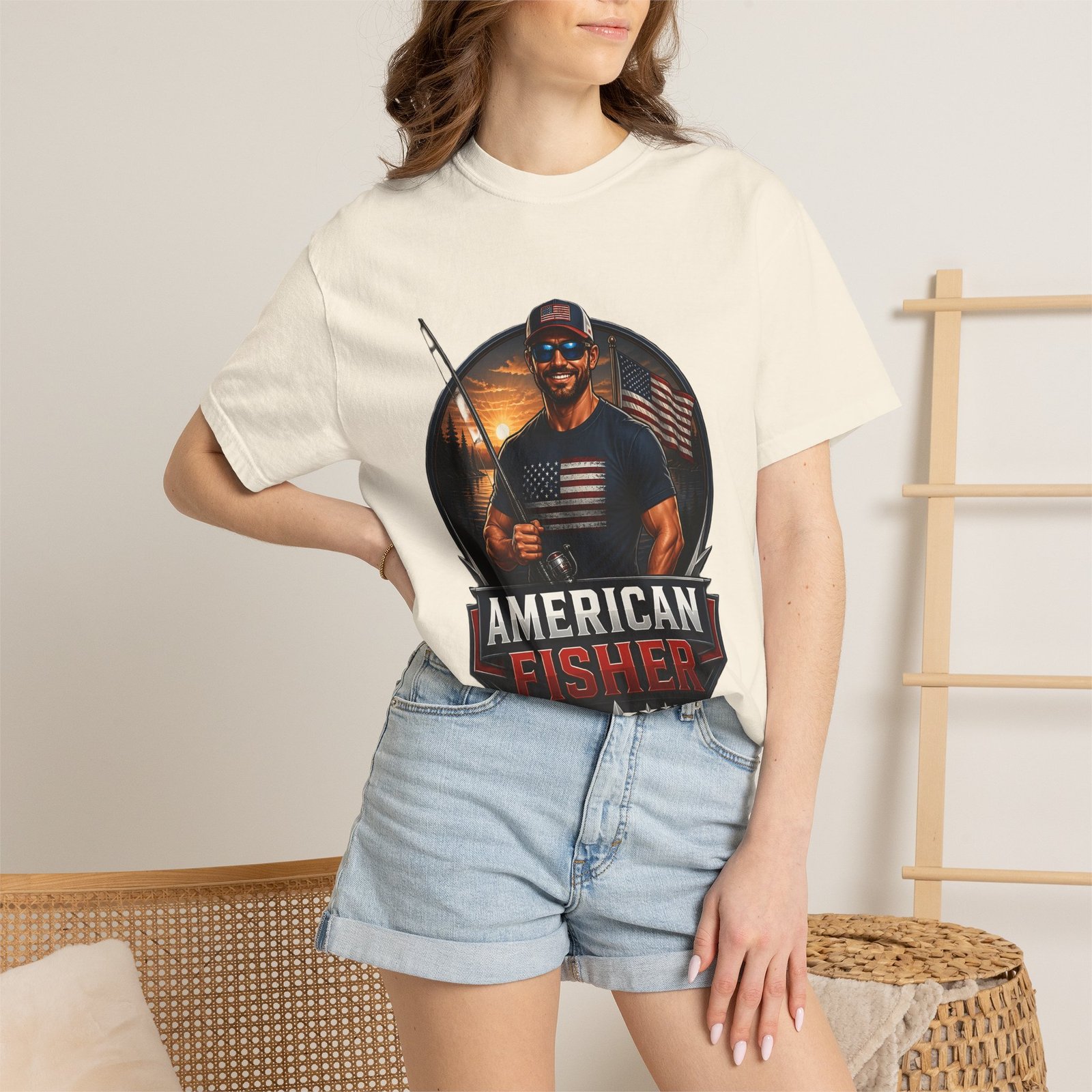 American Fisher T-Shirt — Patriotic Fishing Tee for Men - Image 20