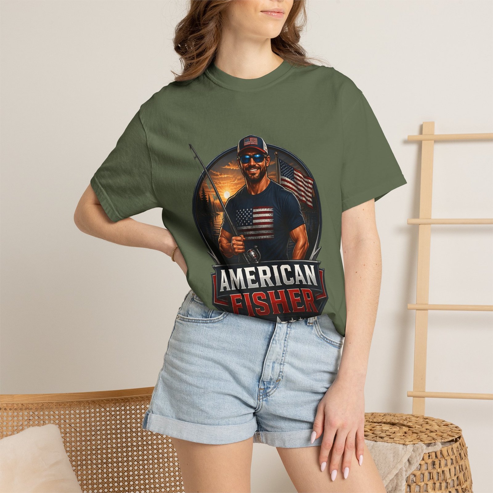 American Fisher T-Shirt — Patriotic Fishing Tee for Men - Image 40