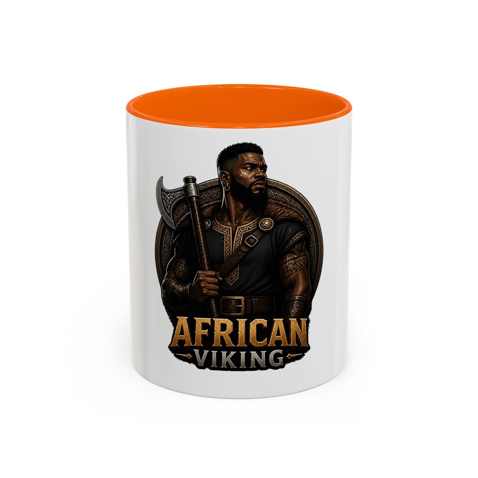African Viking Coffee Mug — Black Warrior Axe Design (11/15oz) - Image 41