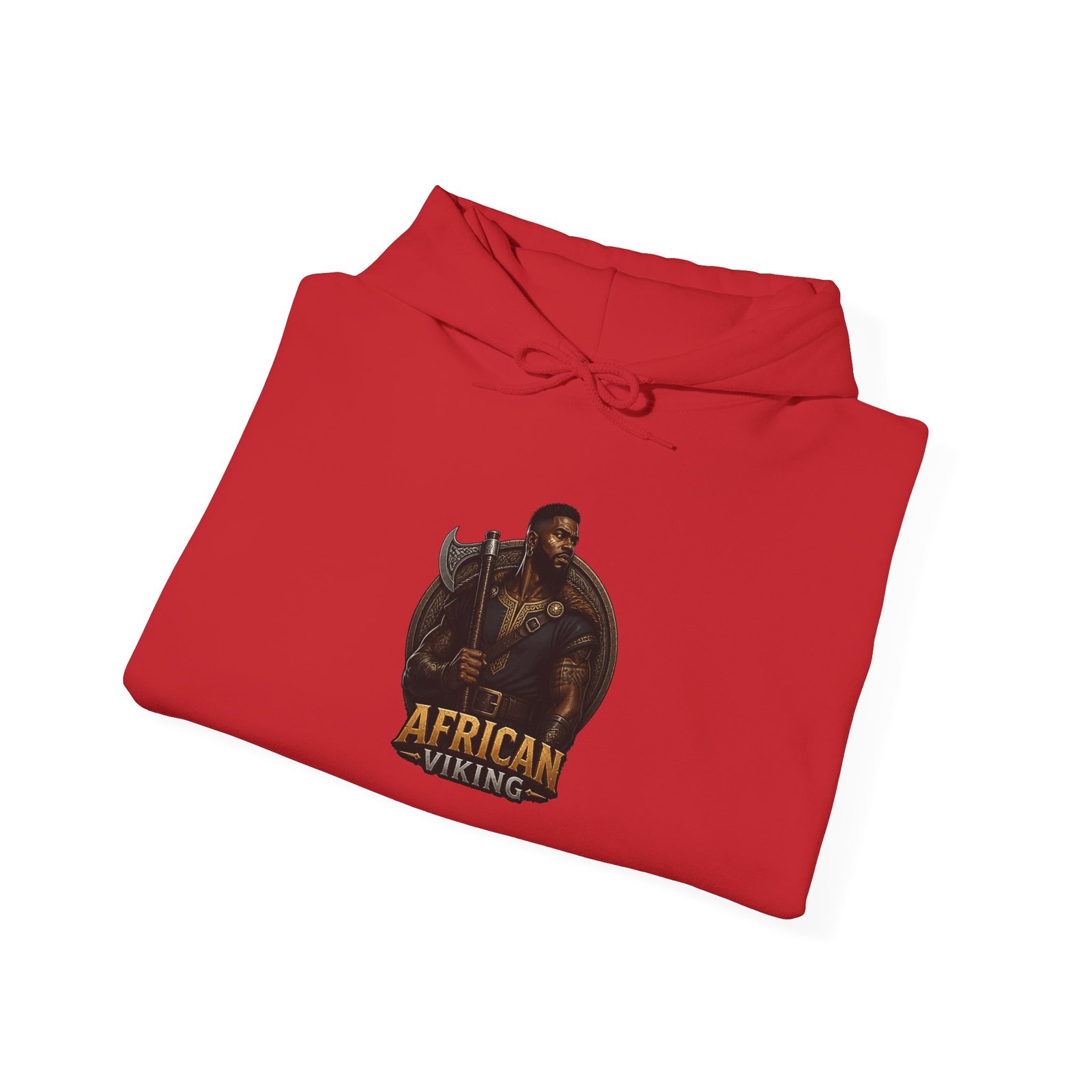 Hoodie - 'African Viking' Vintage Wildlife Graphic - Image 44