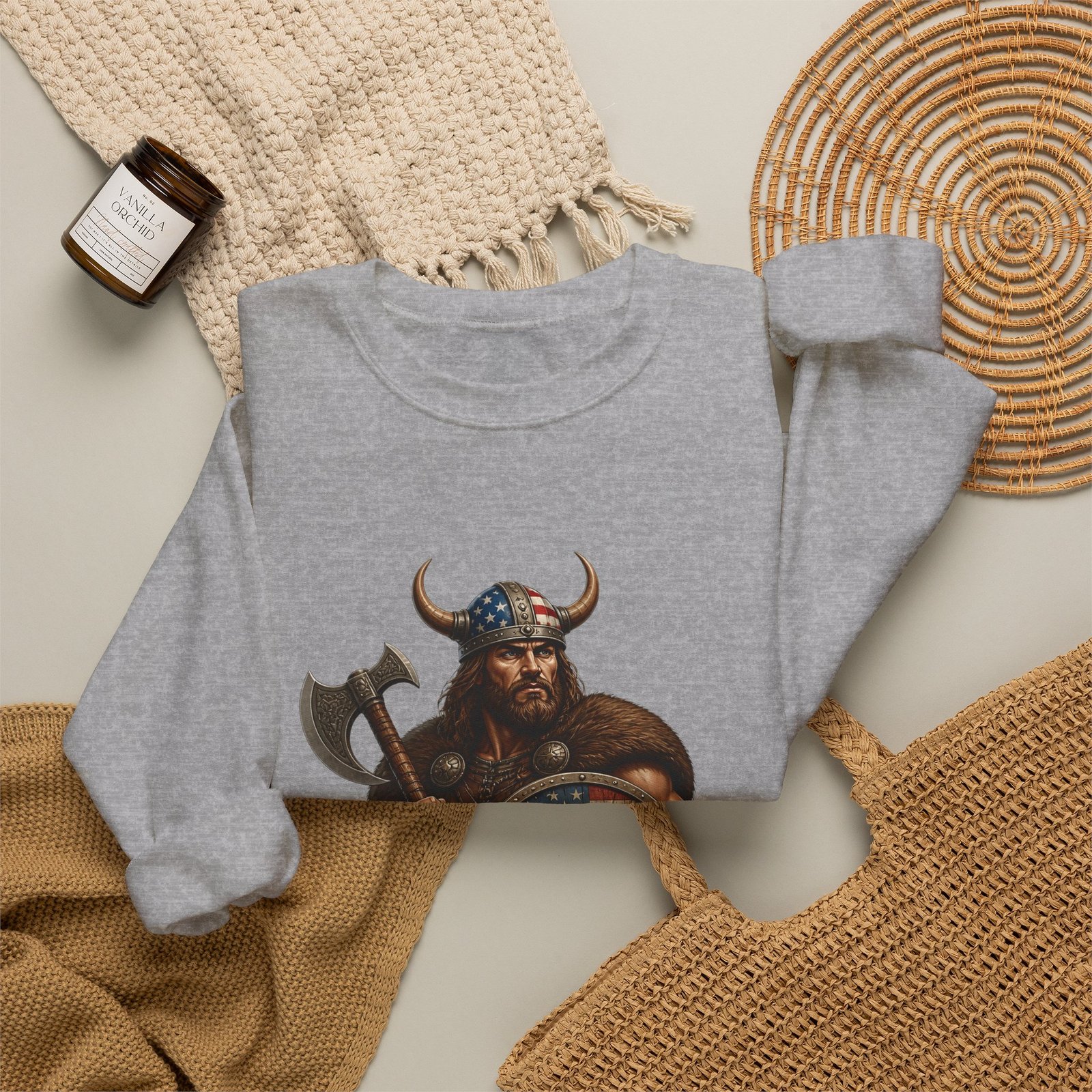 American Viking Sweatshirt - Patriotic Viking Crewneck - Image 24