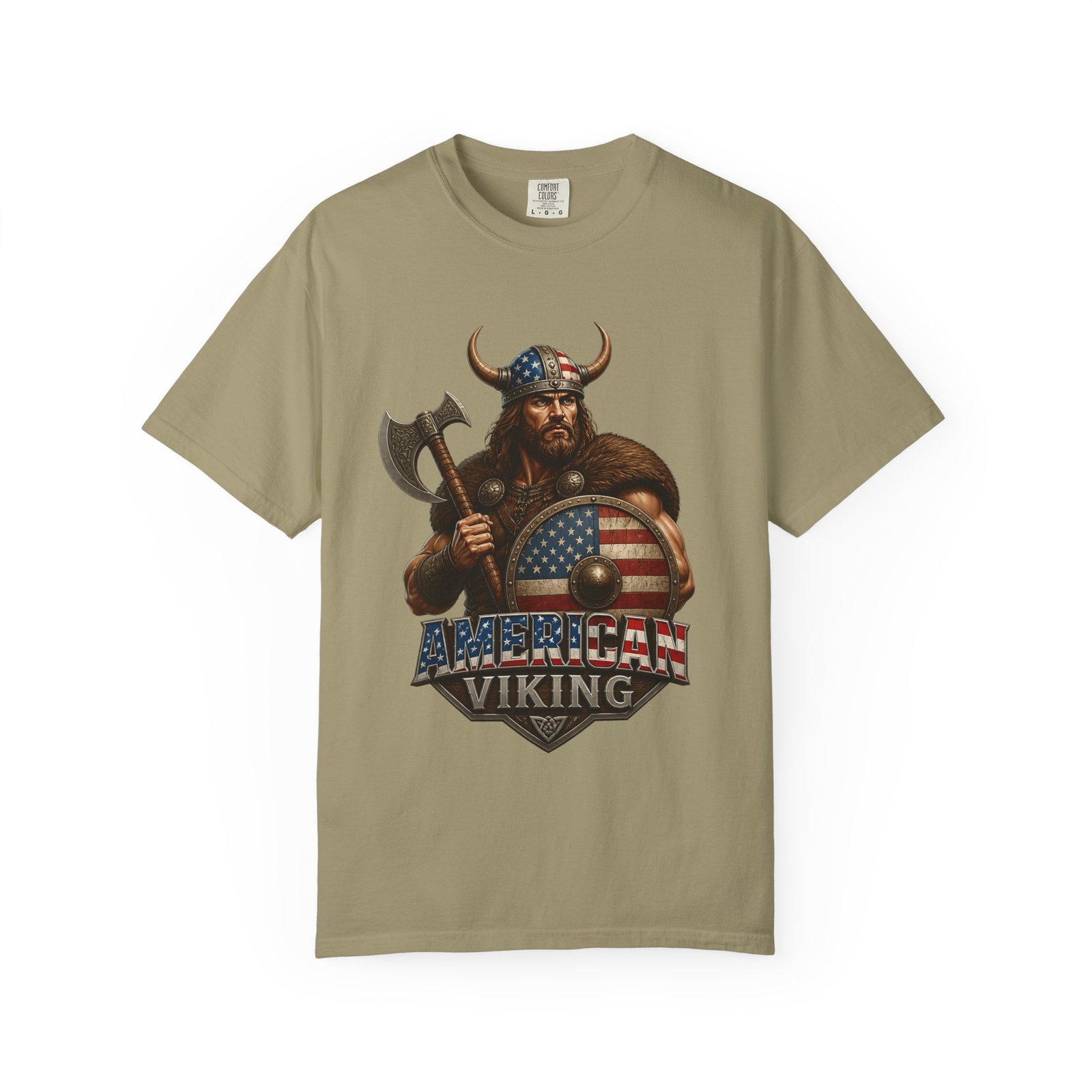 American Viking T-Shirt — Patriotic Viking Shield Tee - Image 21