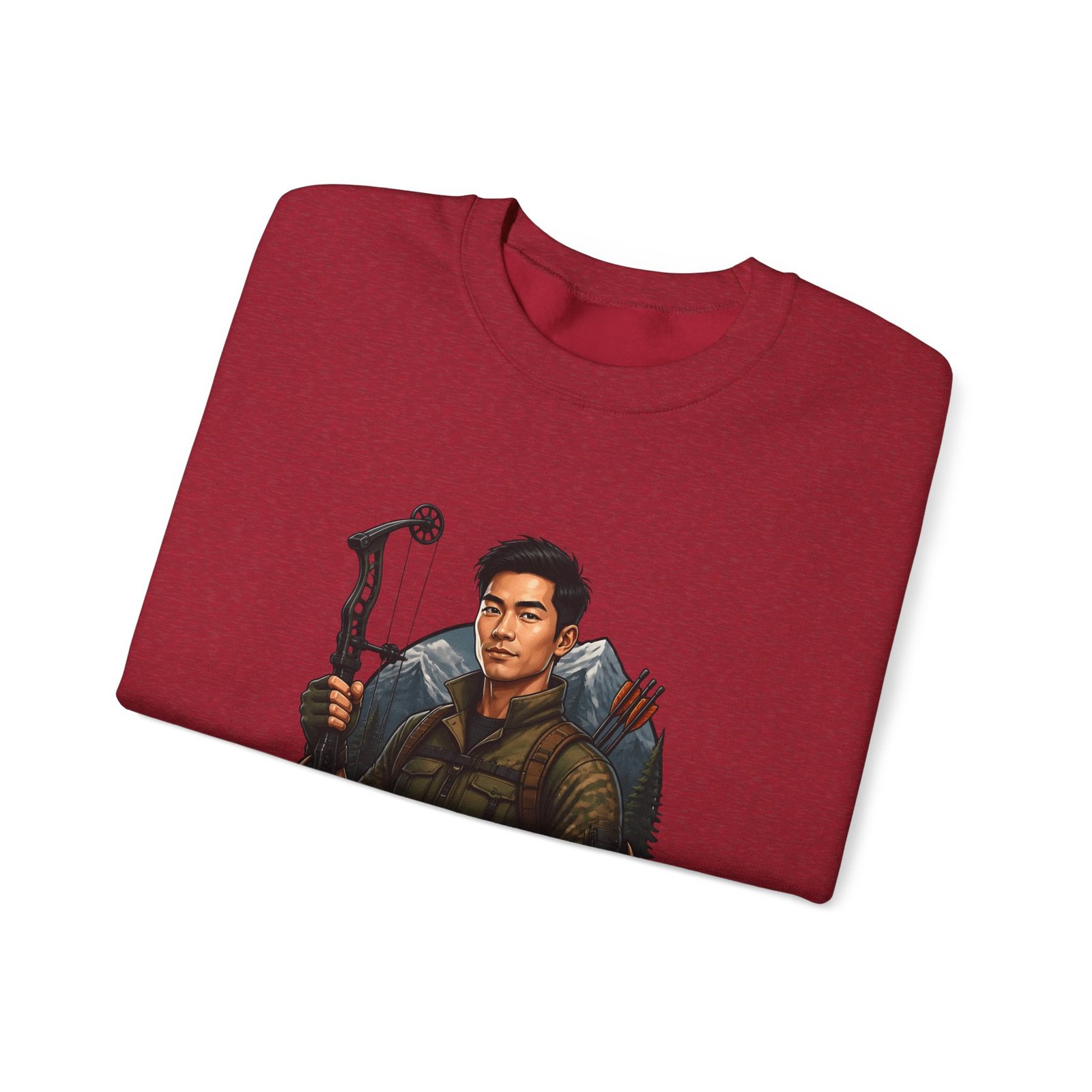 Hunter Crewneck Sweatshirt — "Asian Hunter" Archery Graphic Pullover - Image 51