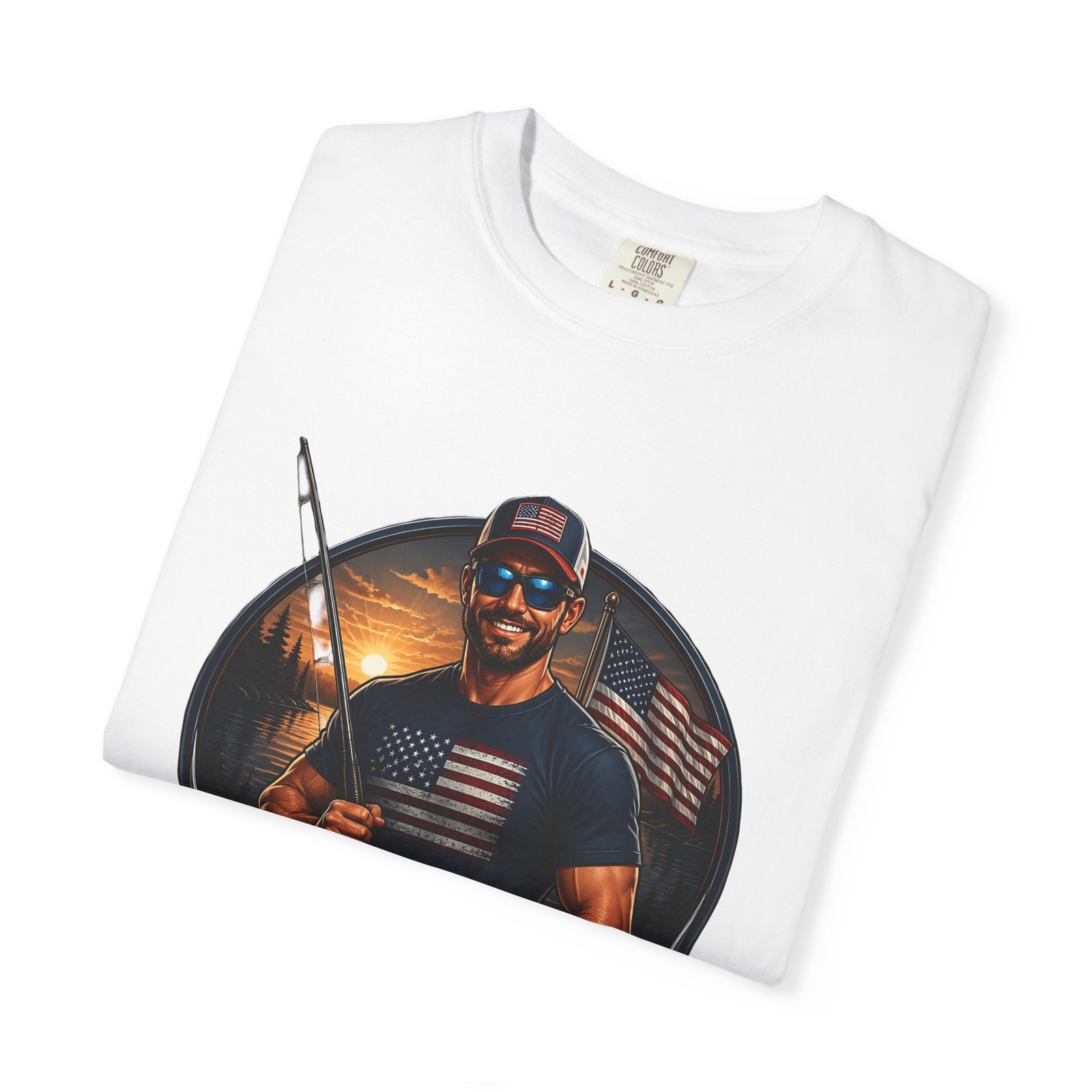 American Fisher T-Shirt — Patriotic Fishing Tee for Men - Image 3