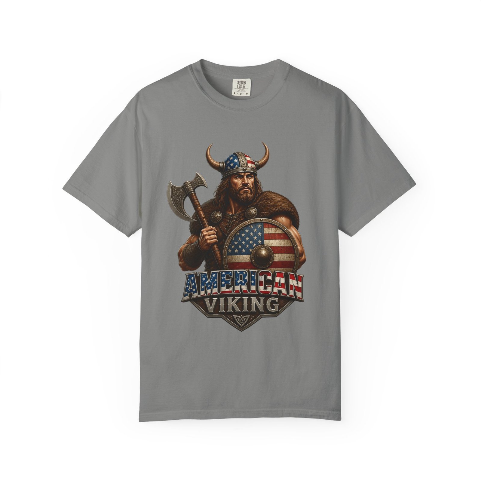 American Viking T-Shirt — Patriotic Viking Shield Tee - Image 41
