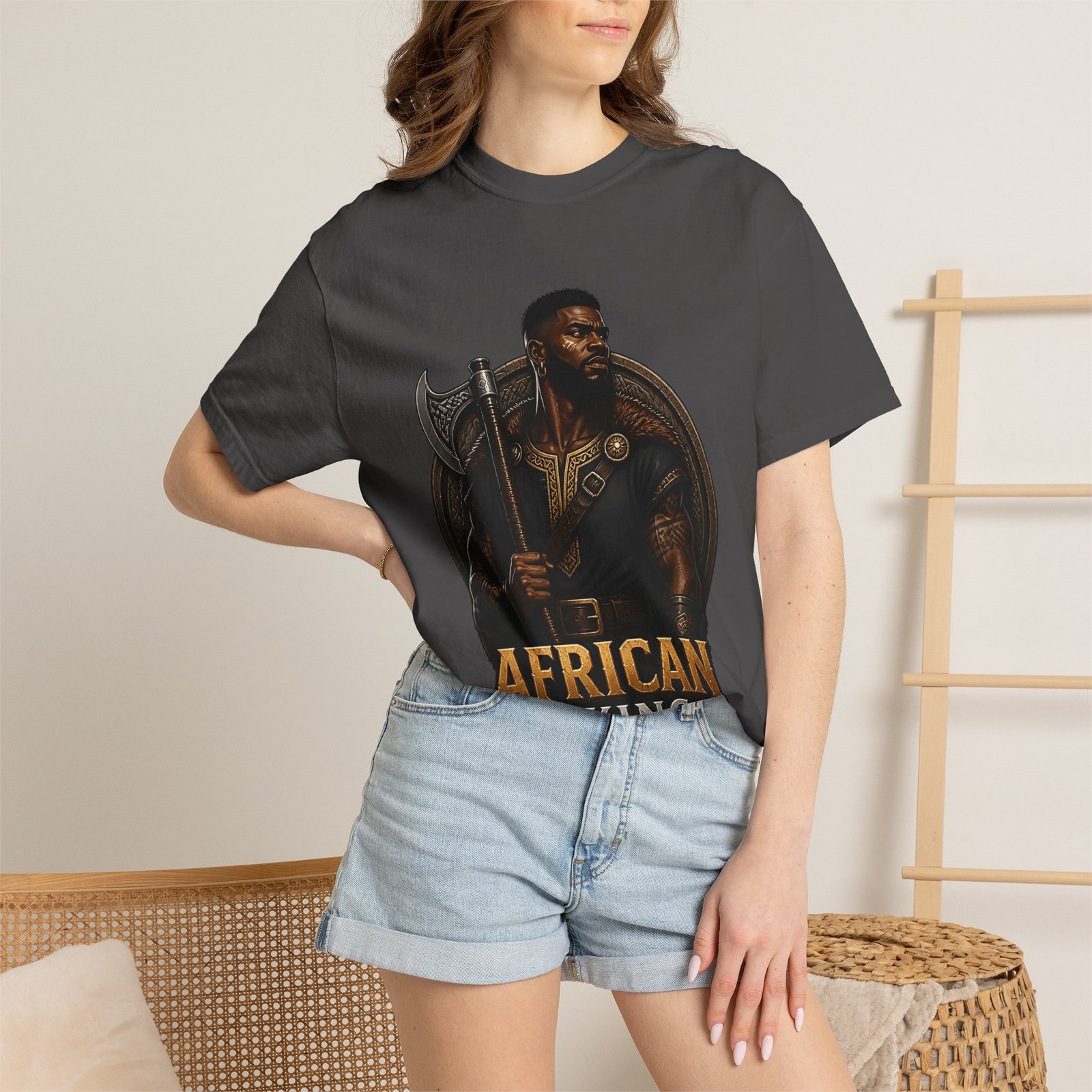 African Viking T-Shirt — Graphic Warrior Tee - Image 48