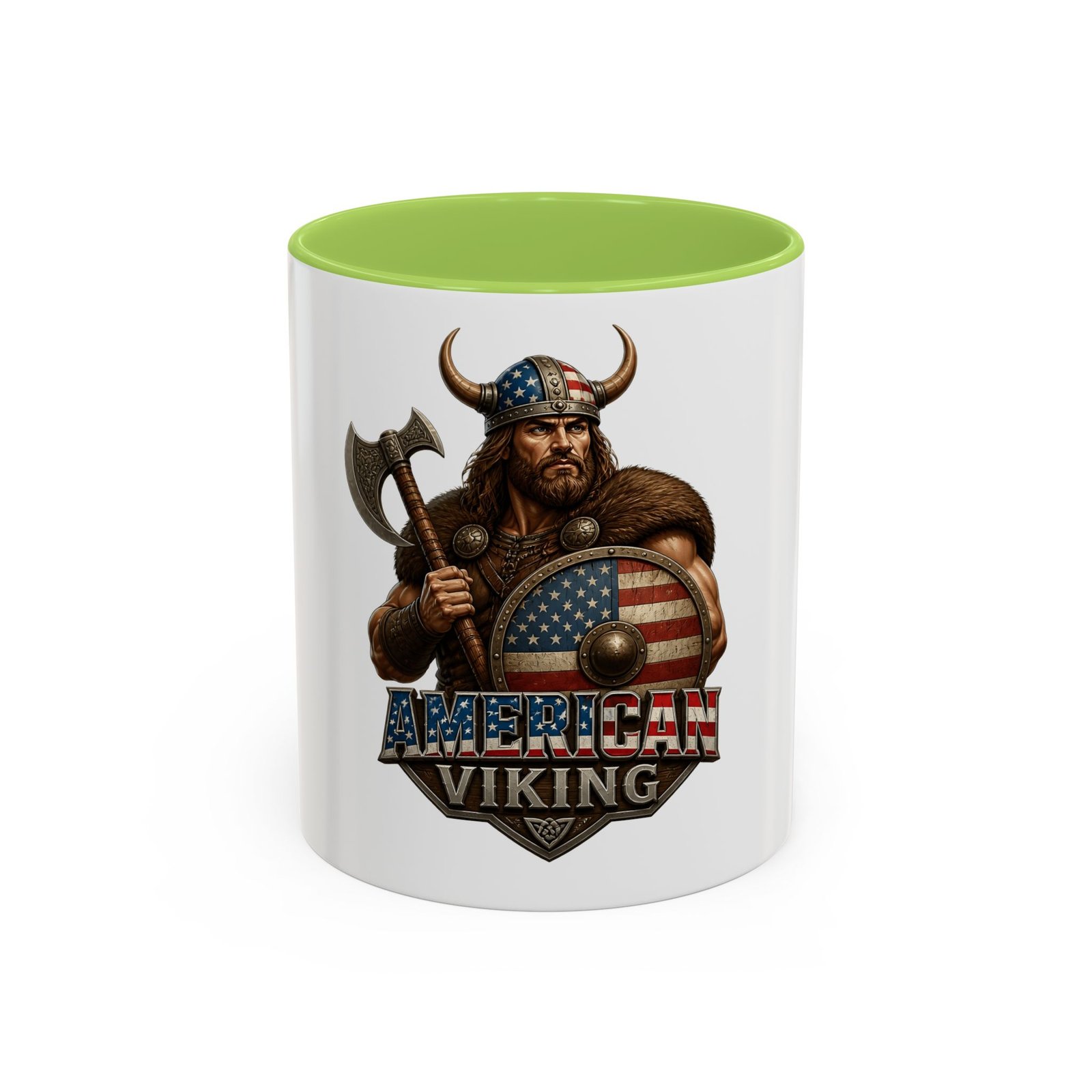 American Viking Coffee Mug – Patriotic Viking Shield Accent Mug (11/15 oz) - Image 57