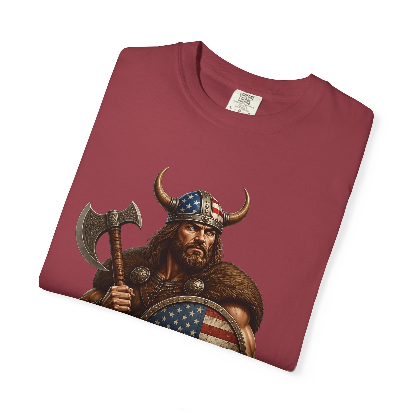 American Viking T-Shirt — Patriotic Viking Shield Tee - Image 55