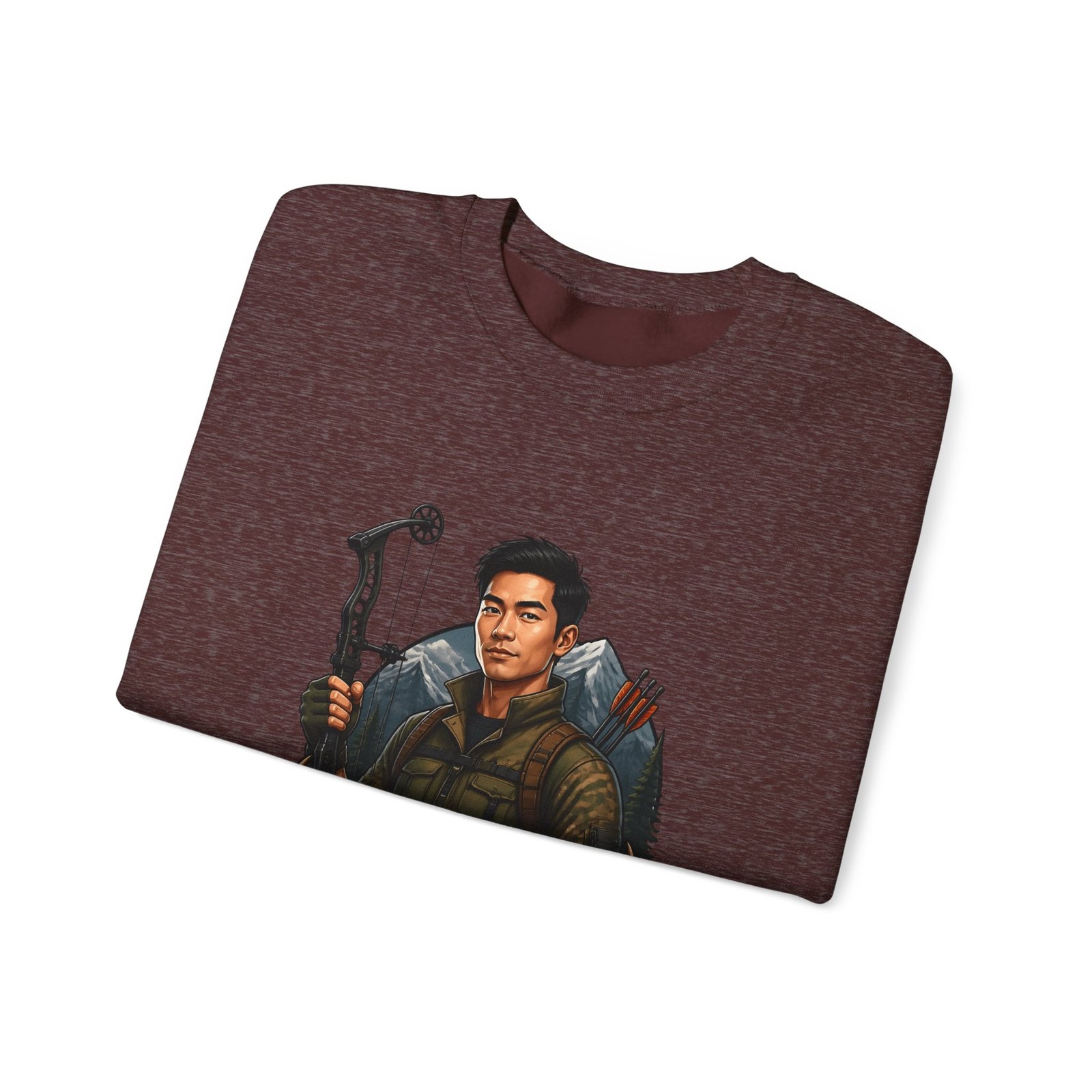 Hunter Crewneck Sweatshirt — "Asian Hunter" Archery Graphic Pullover - Image 15