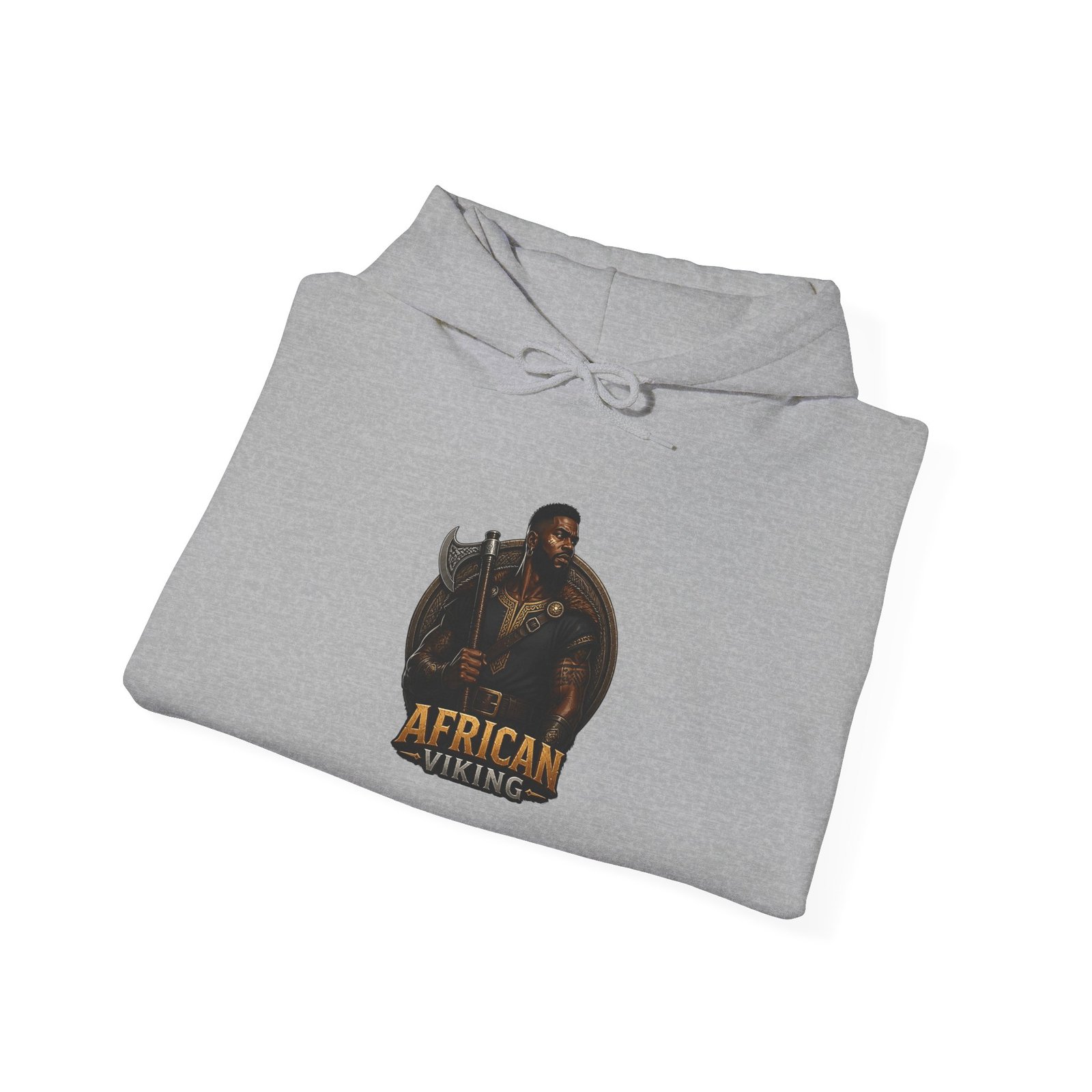 Hoodie - 'African Viking' Vintage Wildlife Graphic - Image 20