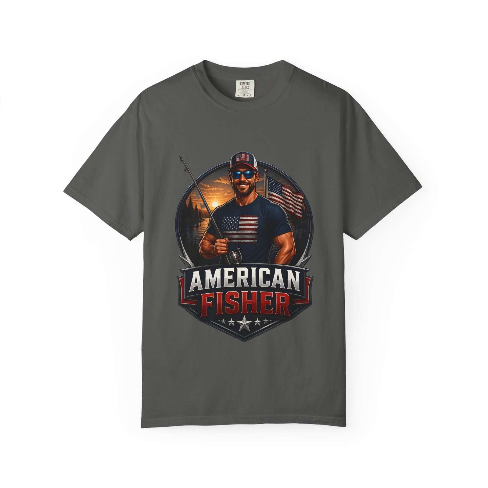 American Fisher T-Shirt — Patriotic Fishing Tee for Men - Image 29