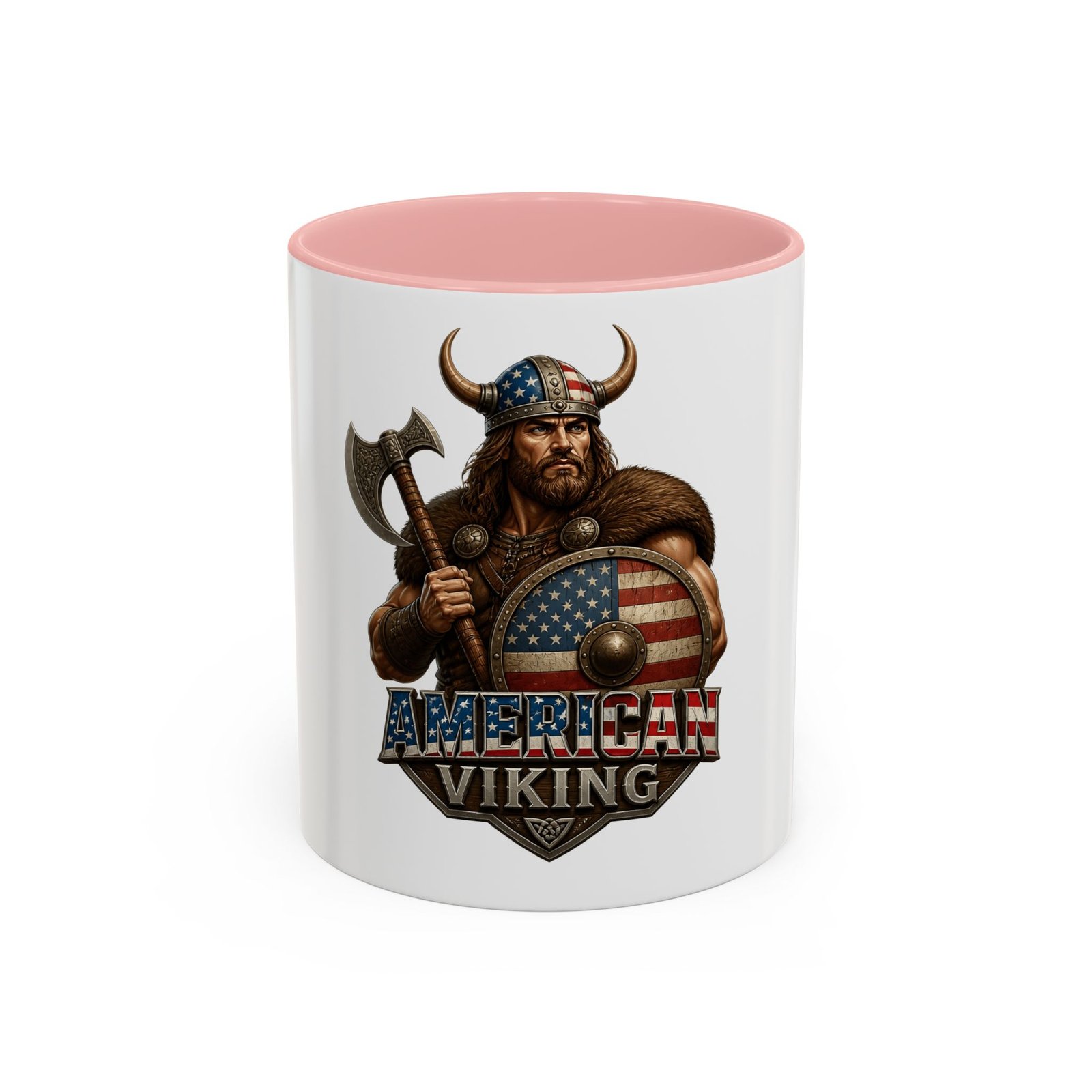 American Viking Coffee Mug – Patriotic Viking Shield Accent Mug (11/15 oz) - Image 9