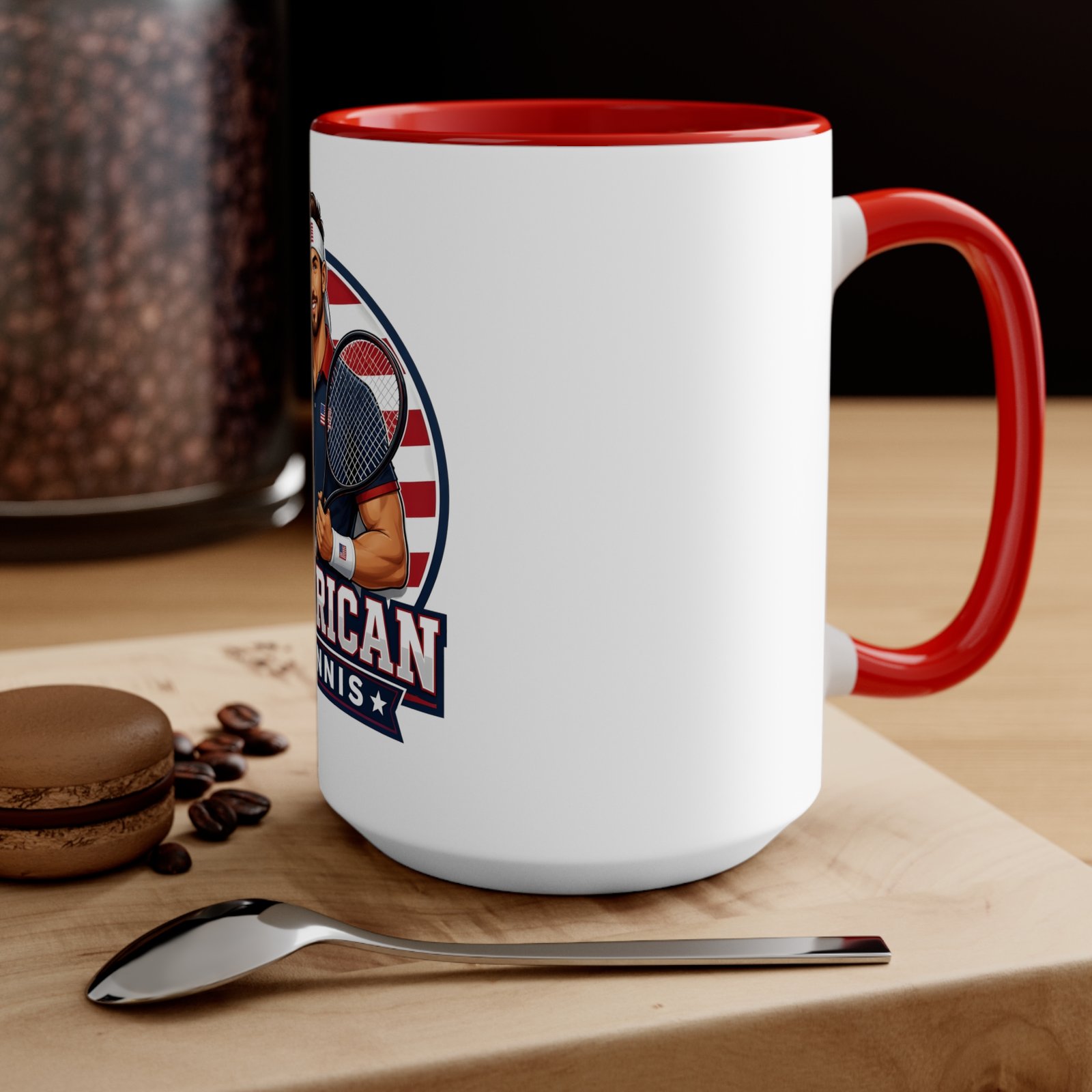 American Tennis Accent Mug – Patriotic USA Tennis Player Coffee Cup - Image 24