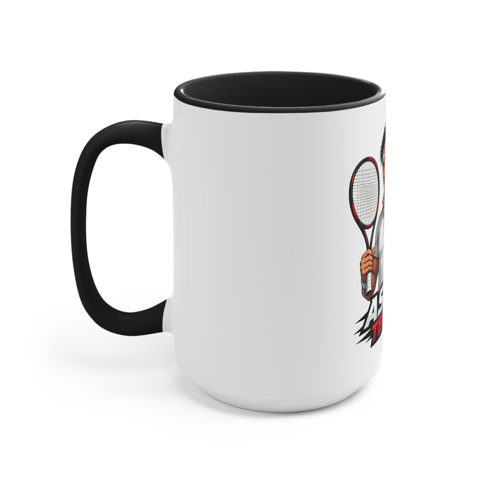 Asian Tennis Coffee Mug — Tennis Player Illustration Accent Mug - Image 14