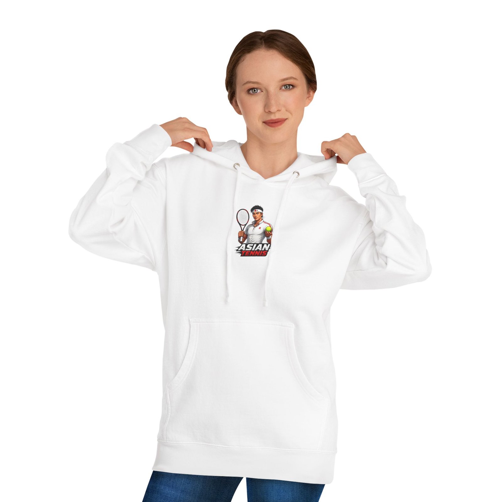 Tennis Player Graphic Hoodie — 'Asian Tennis ' Retro Tennis Design - Image 3