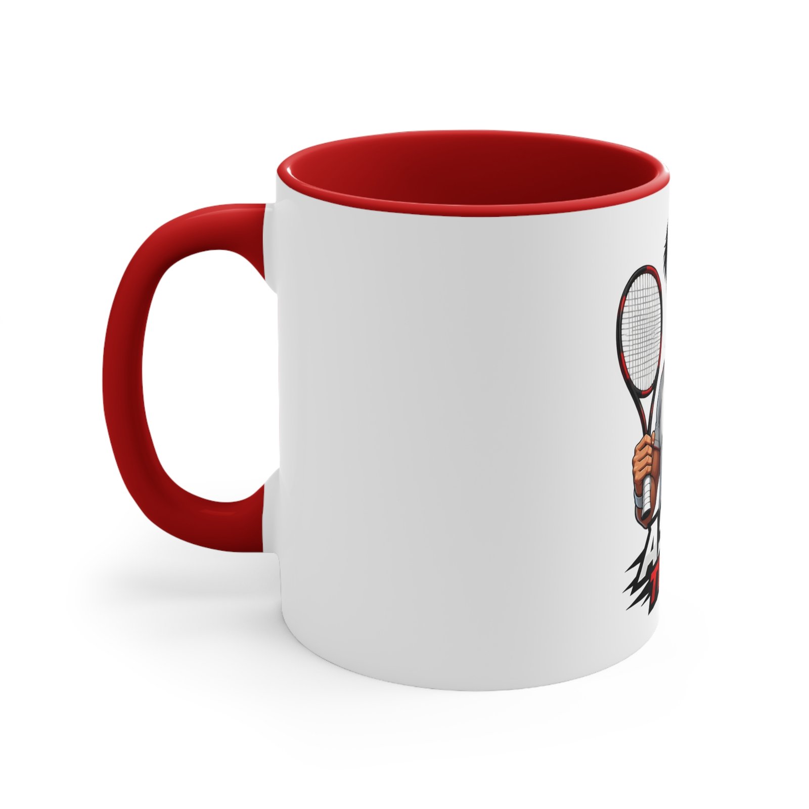 Asian Tennis Coffee Mug — Tennis Player Illustration Accent Mug - Image 6