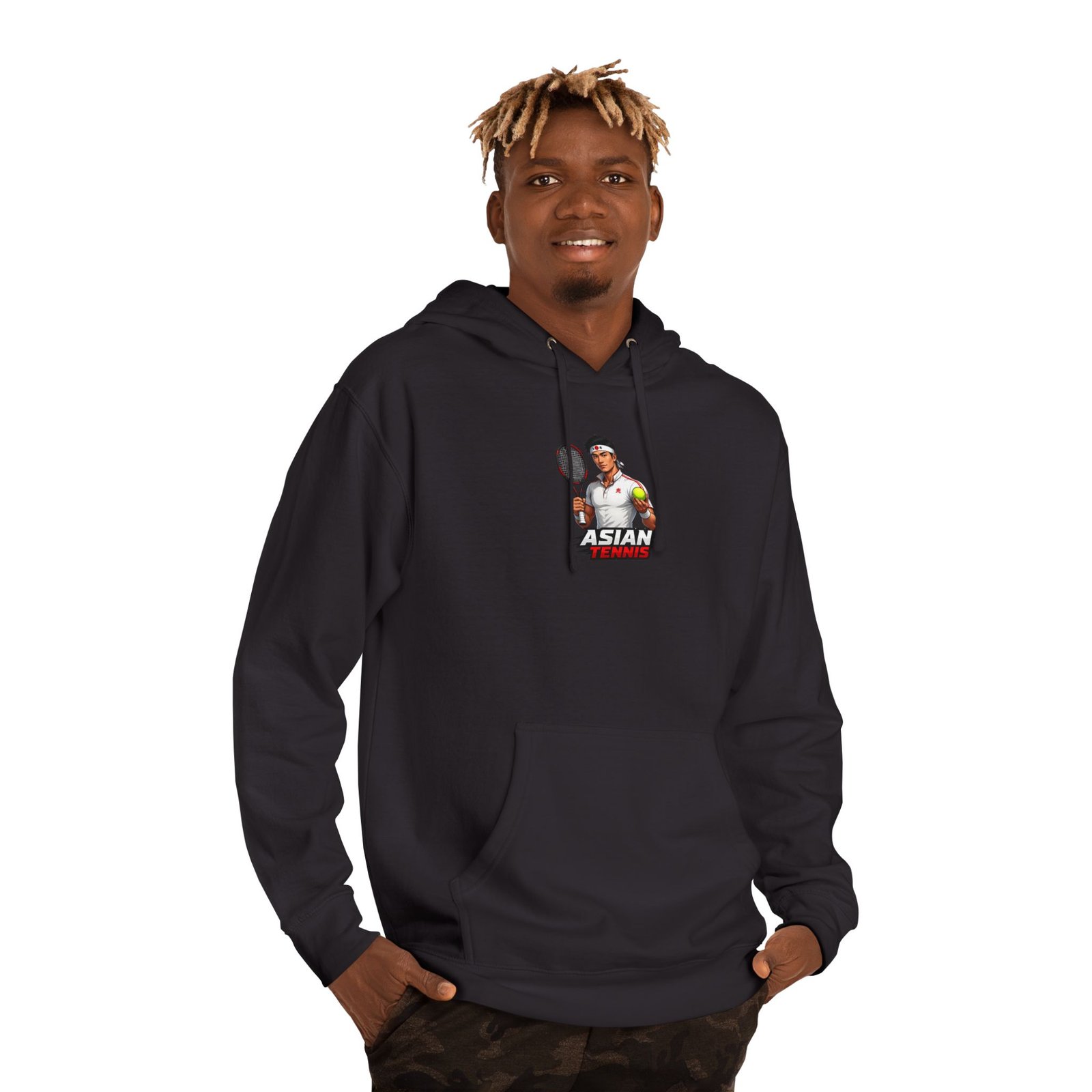Tennis Player Graphic Hoodie — 'Asian Tennis ' Retro Tennis Design - Image 24