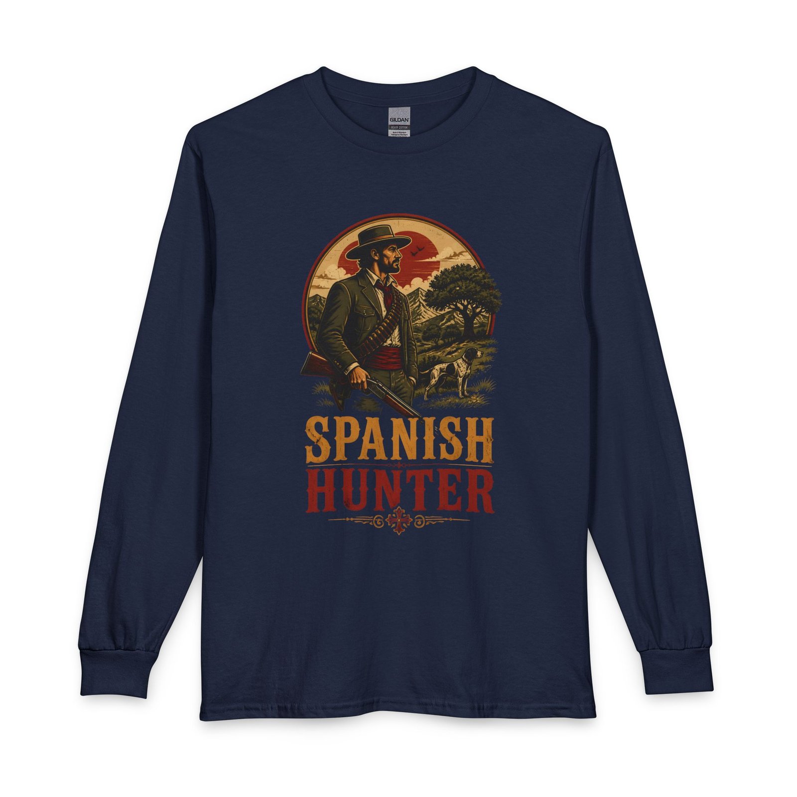 Spanish Hunter Long Sleeve T-Shirt — Vintage Western Hunting Graphic - Image 33