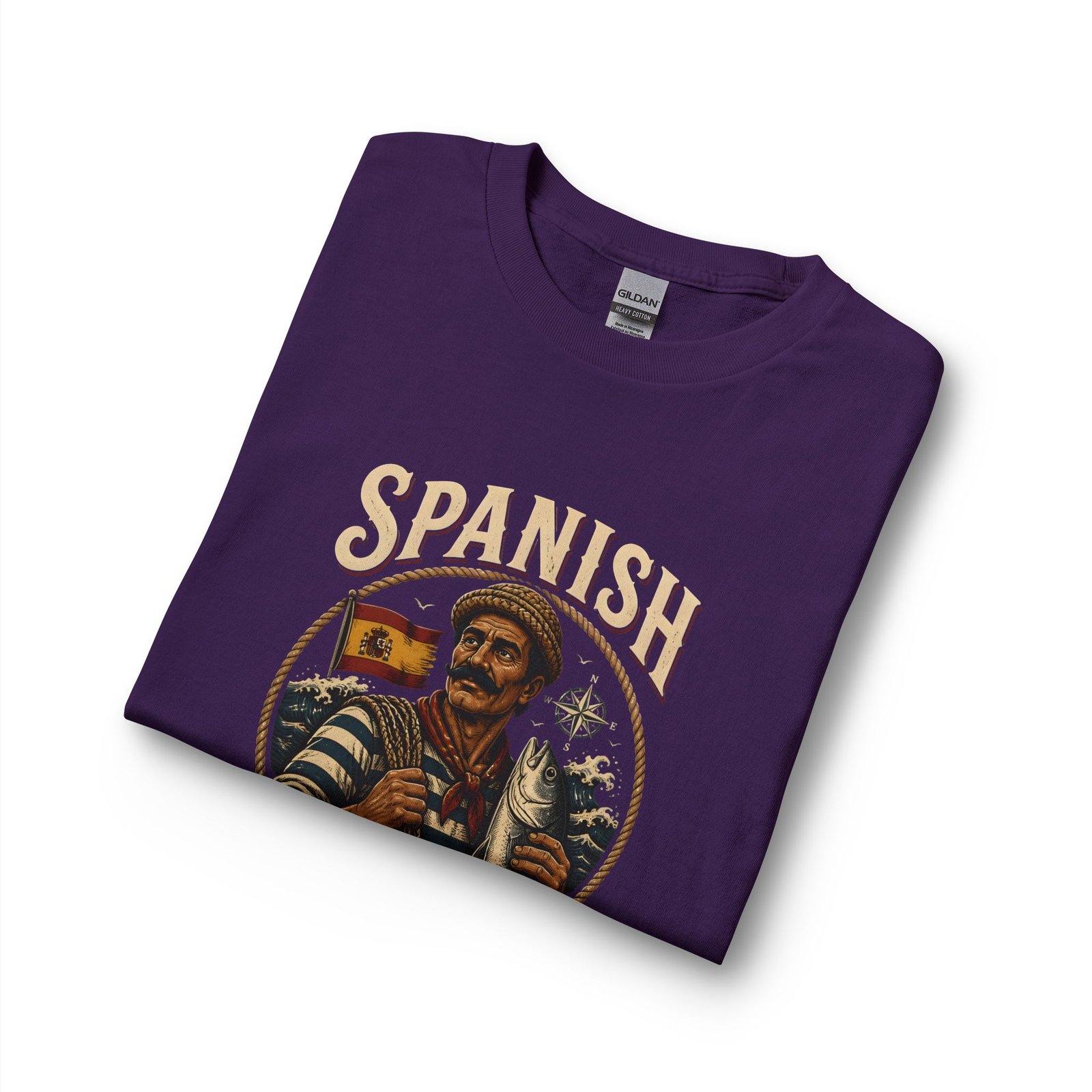 Spanish Fisher Long Sleeve T‑Shirt – Vintage Maritime Fisherman Graphic - Image 39
