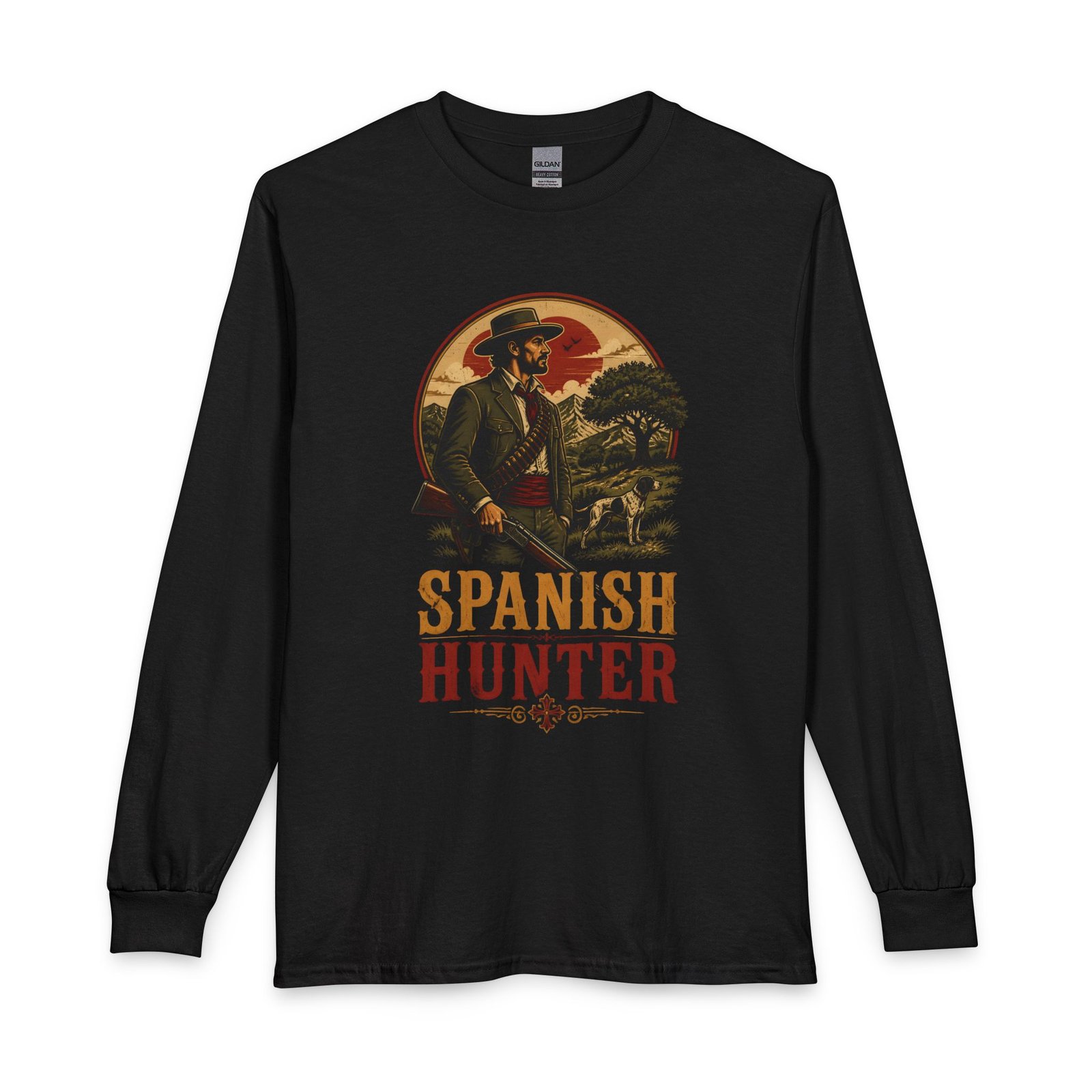 Spanish Hunter Long Sleeve T-Shirt — Vintage Western Hunting Graphic - Image 5