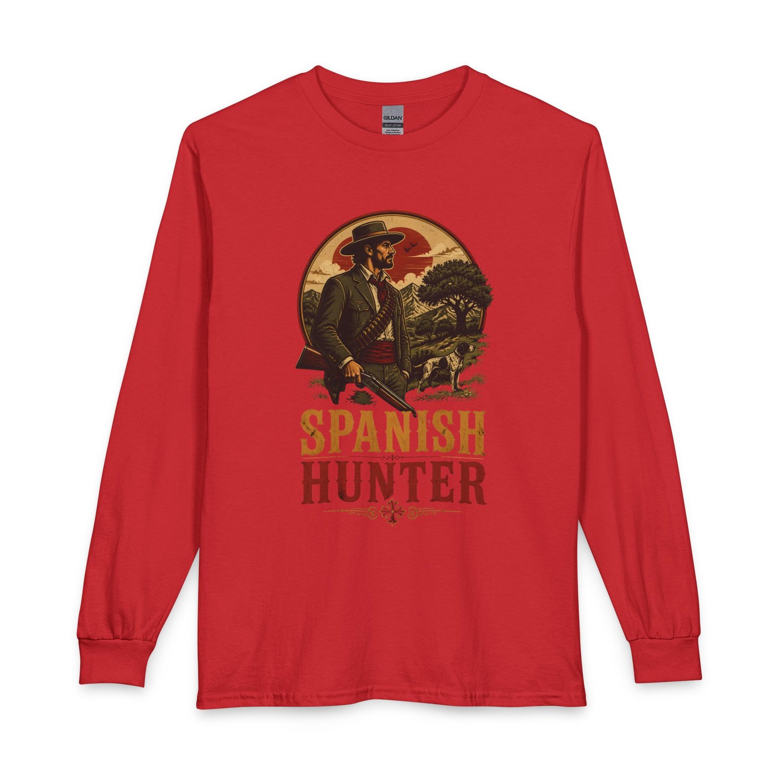 Spanish Hunter Long Sleeve T-Shirt — Vintage Western Hunting Graphic - Image 41