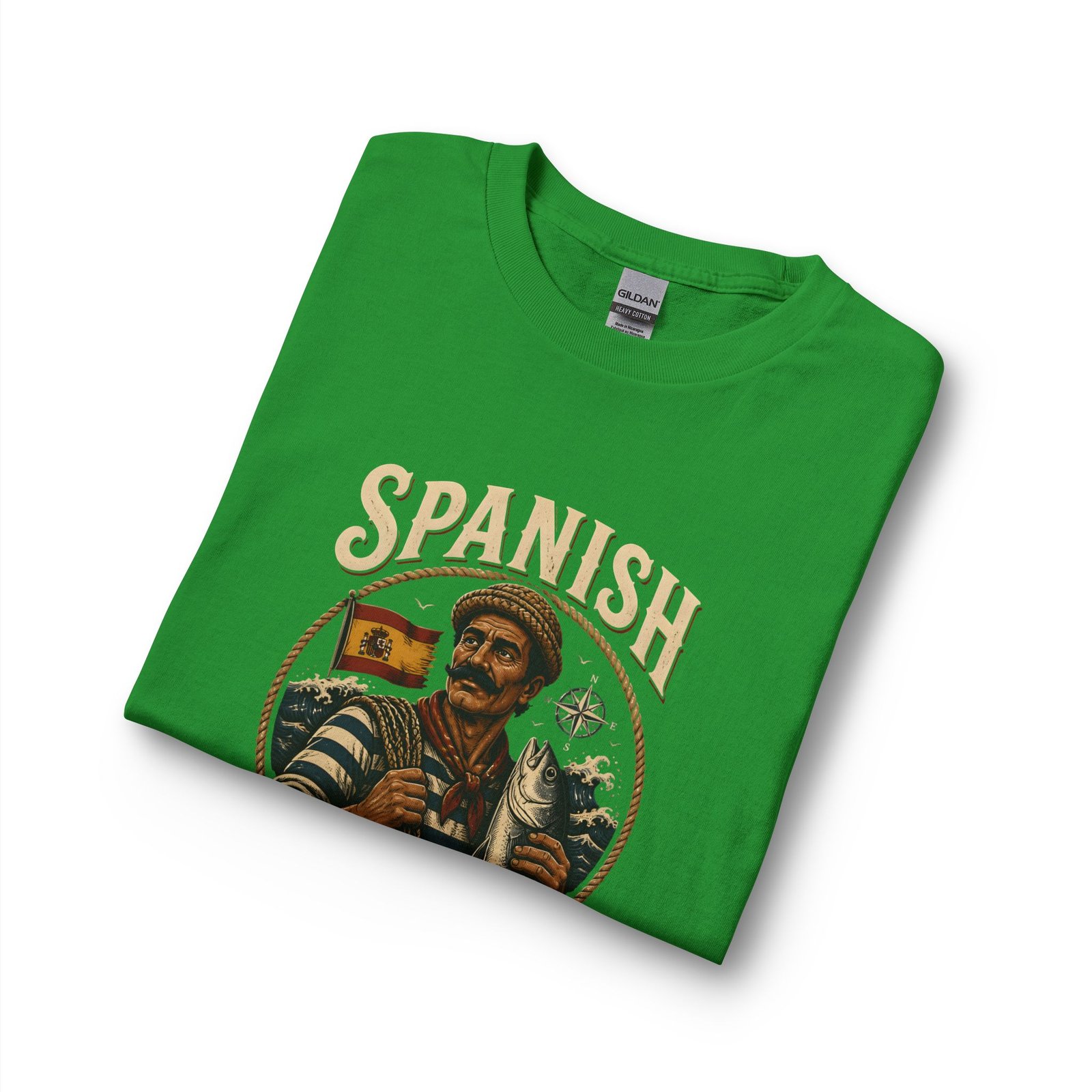 Spanish Fisher Long Sleeve T‑Shirt – Vintage Maritime Fisherman Graphic - Image 23