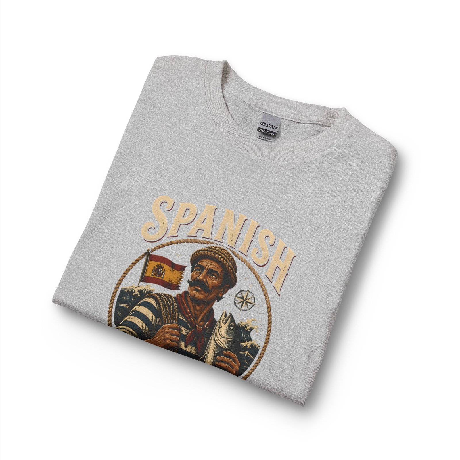 Spanish Fisher Long Sleeve T‑Shirt – Vintage Maritime Fisherman Graphic - Image 11