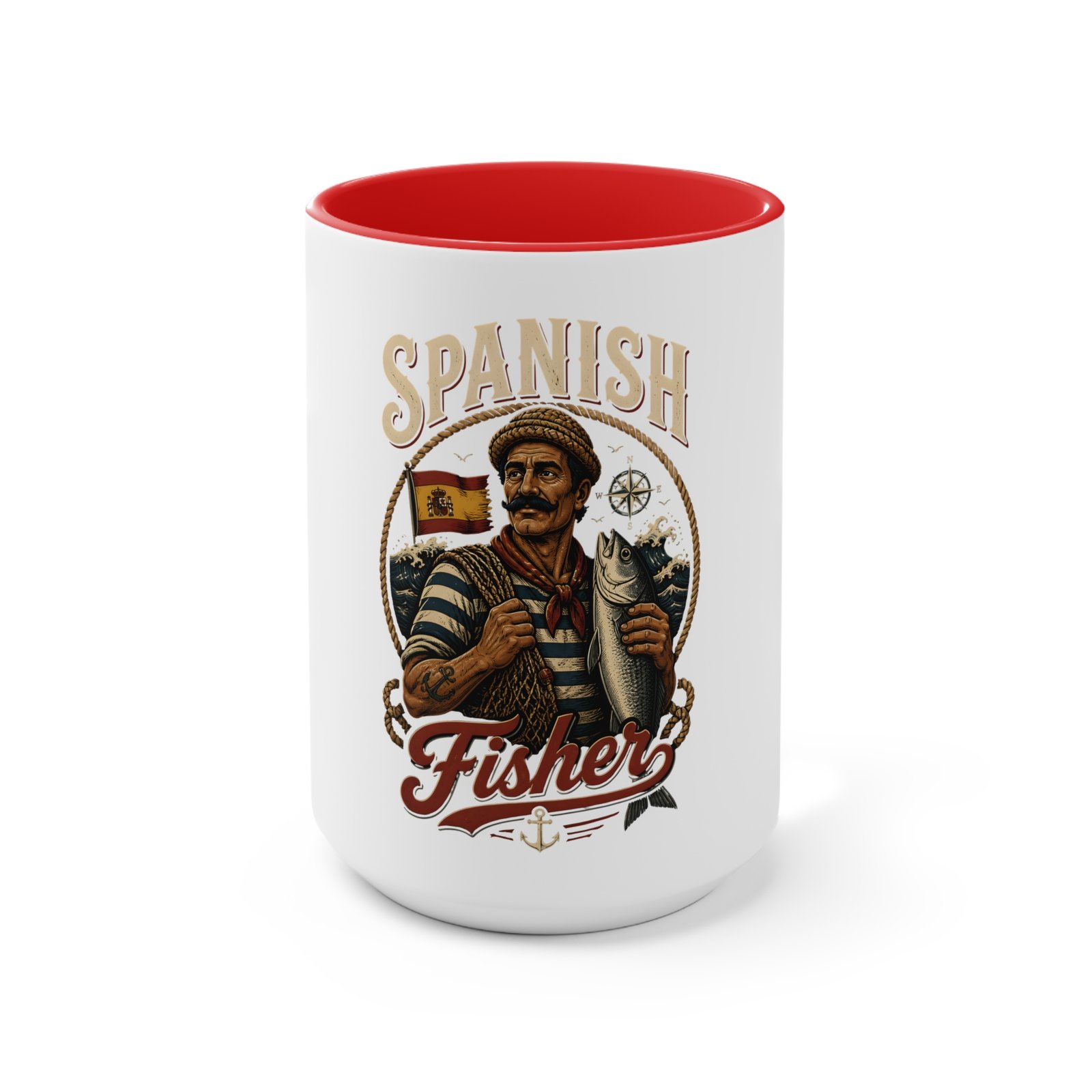 Spanish Fisher Accent Mug — Vintage Nautical Fisherman Coffee Cup - Image 21