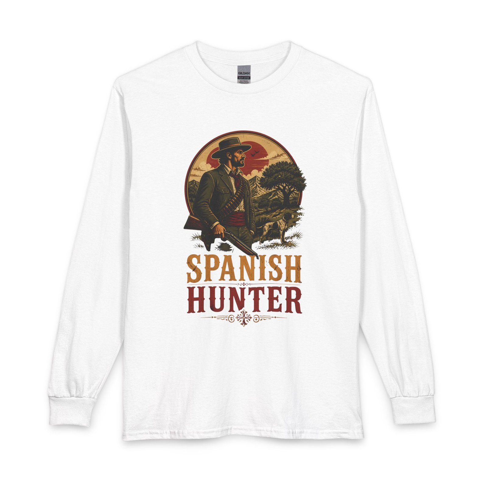 Spanish Hunter Long Sleeve T-Shirt — Vintage Western Hunting Graphic