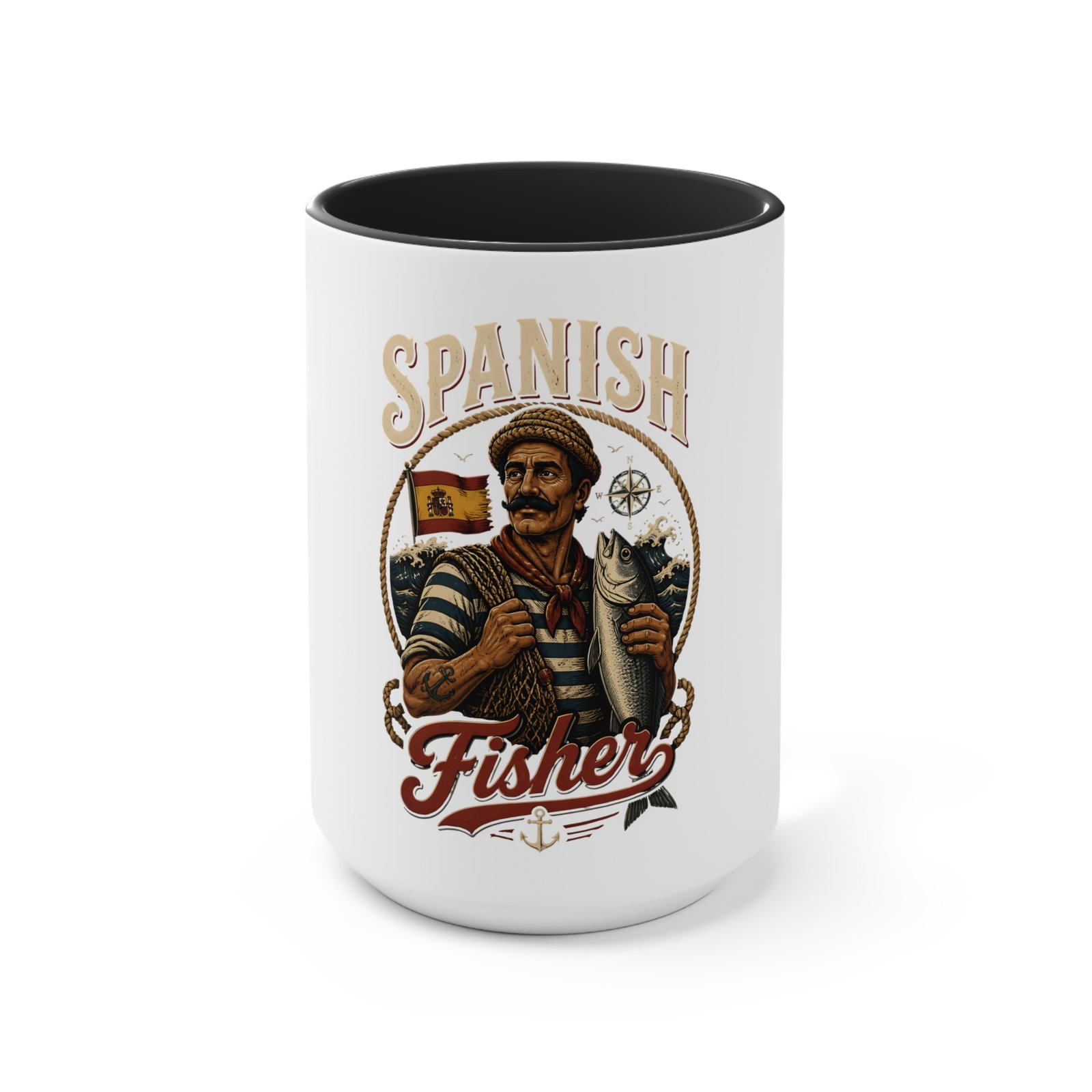 Spanish Fisher Accent Mug — Vintage Nautical Fisherman Coffee Cup - Image 13