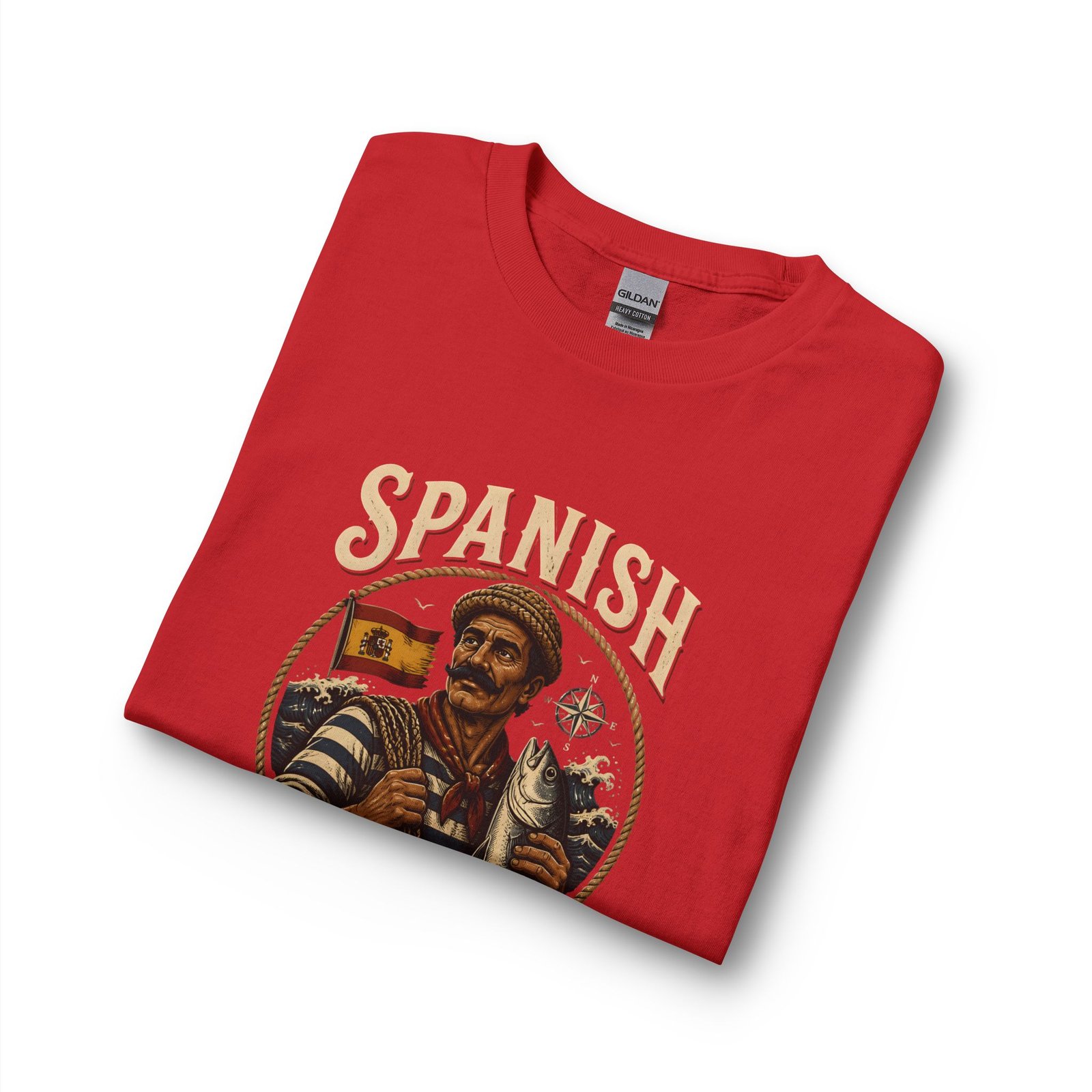 Spanish Fisher Long Sleeve T‑Shirt – Vintage Maritime Fisherman Graphic - Image 43