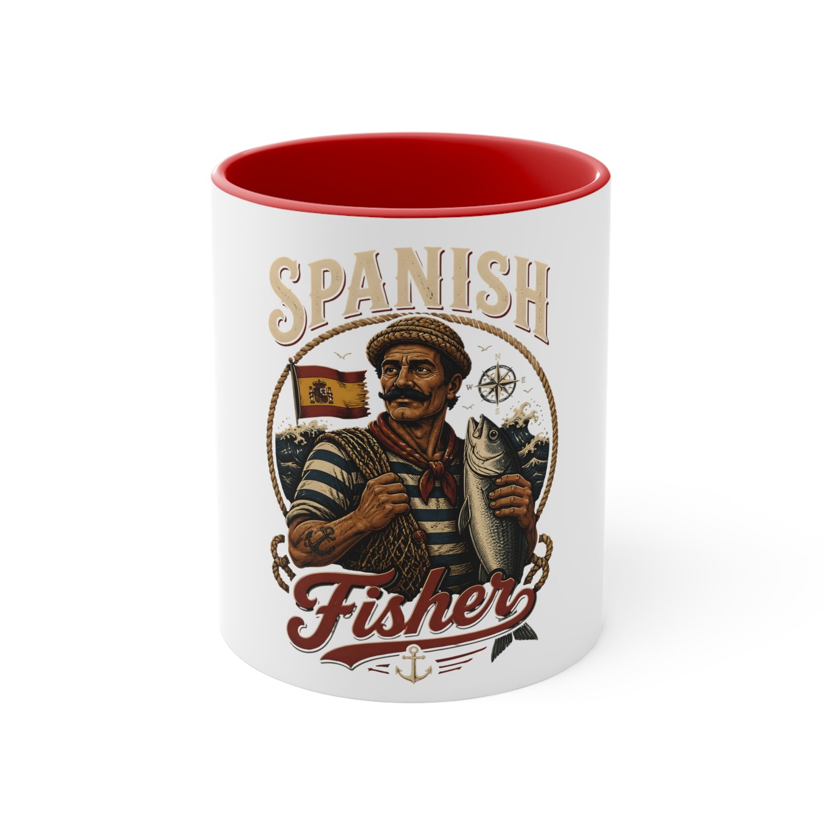 Spanish Fisher Accent Mug — Vintage Nautical Fisherman Coffee Cup - Image 5