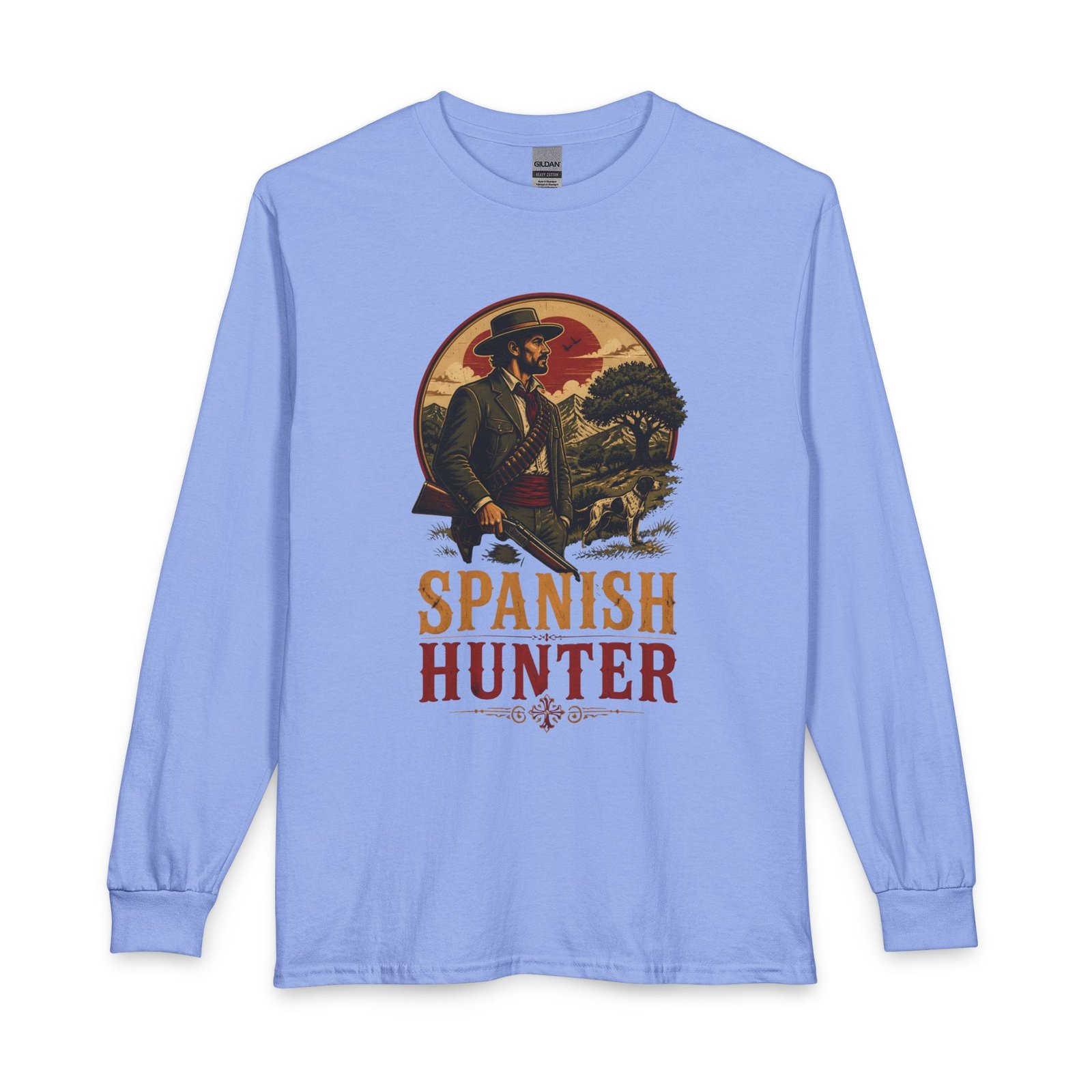 Spanish Hunter Long Sleeve T-Shirt — Vintage Western Hunting Graphic - Image 25