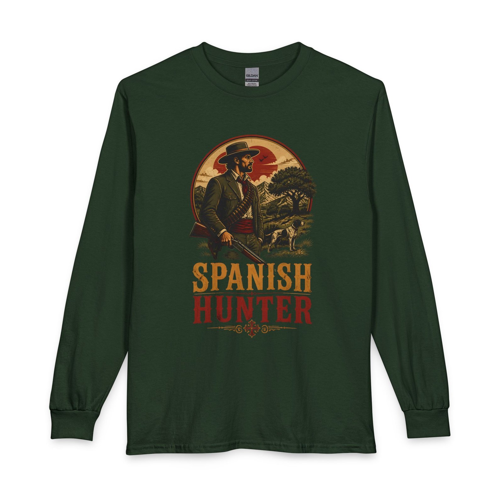 Spanish Hunter Long Sleeve T-Shirt — Vintage Western Hunting Graphic - Image 13