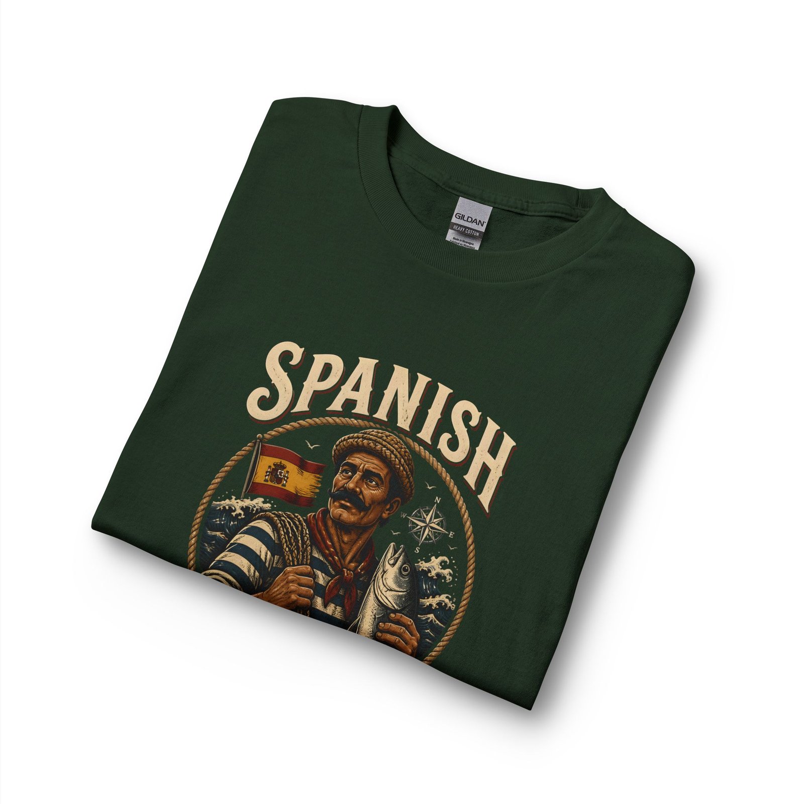 Spanish Fisher Long Sleeve T‑Shirt – Vintage Maritime Fisherman Graphic - Image 15